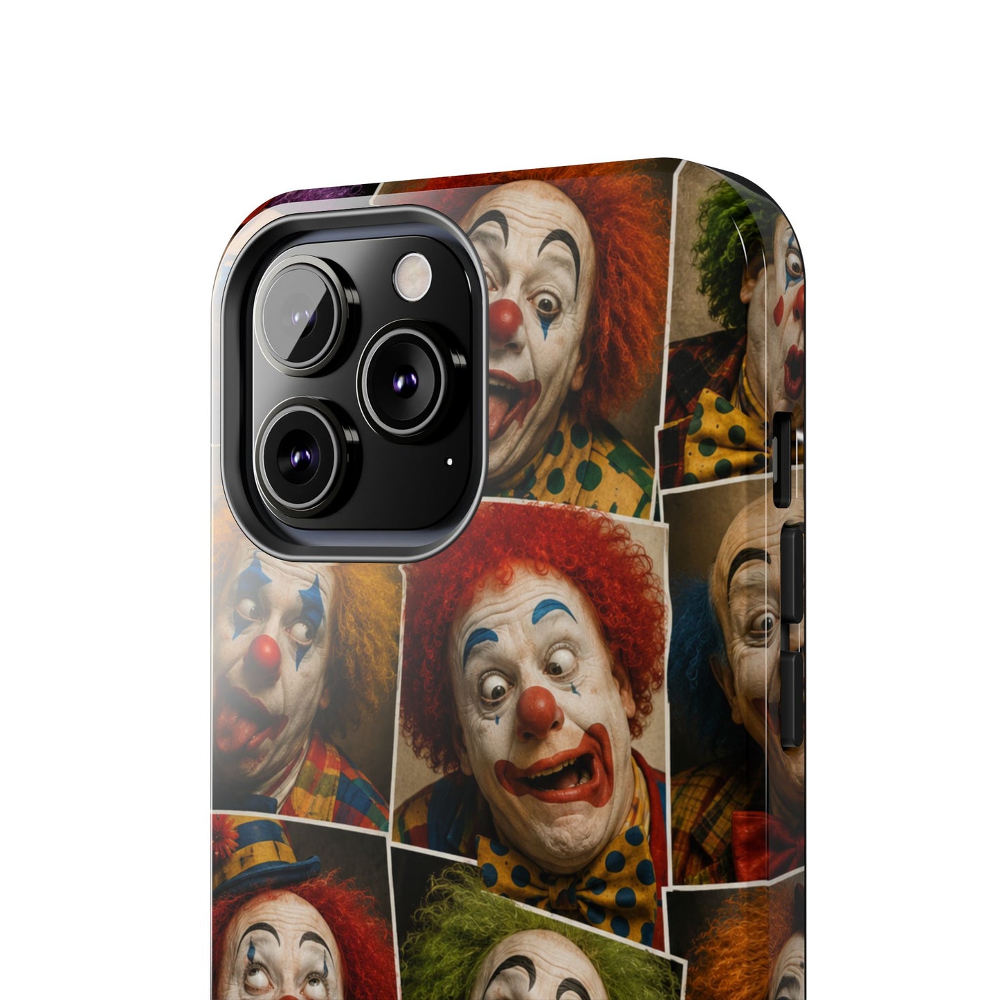 Clown Collage Tough Phone Case — Retro Carnival Horror Pattern