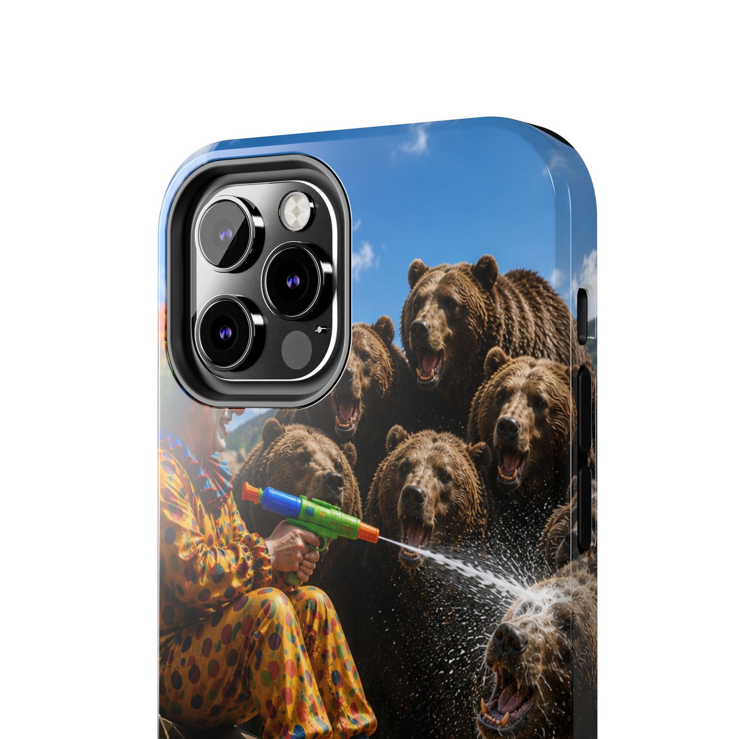 Tough Phone Case — Surreal Clown vs. Bears Protective Phone Cover