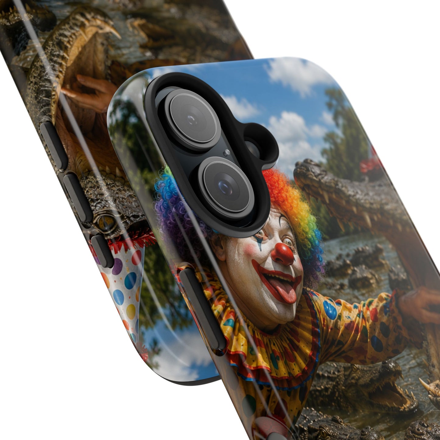 Creepy Clown Alligator Tough Phone Case — Horror Phone Cover for Scary Fans