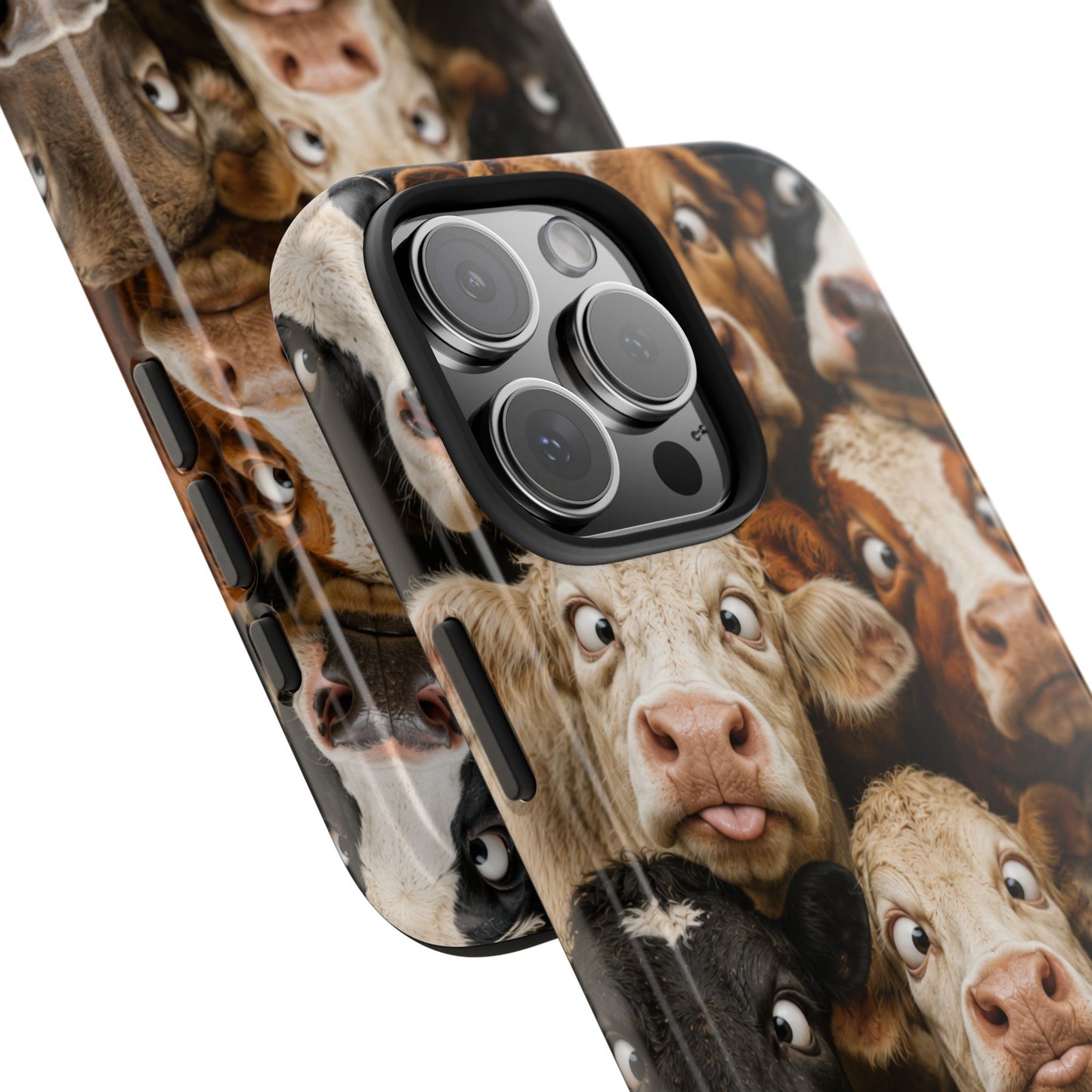 Cow Collage Tough Phone Case — Funny Farm Animal Protective Phone Cover