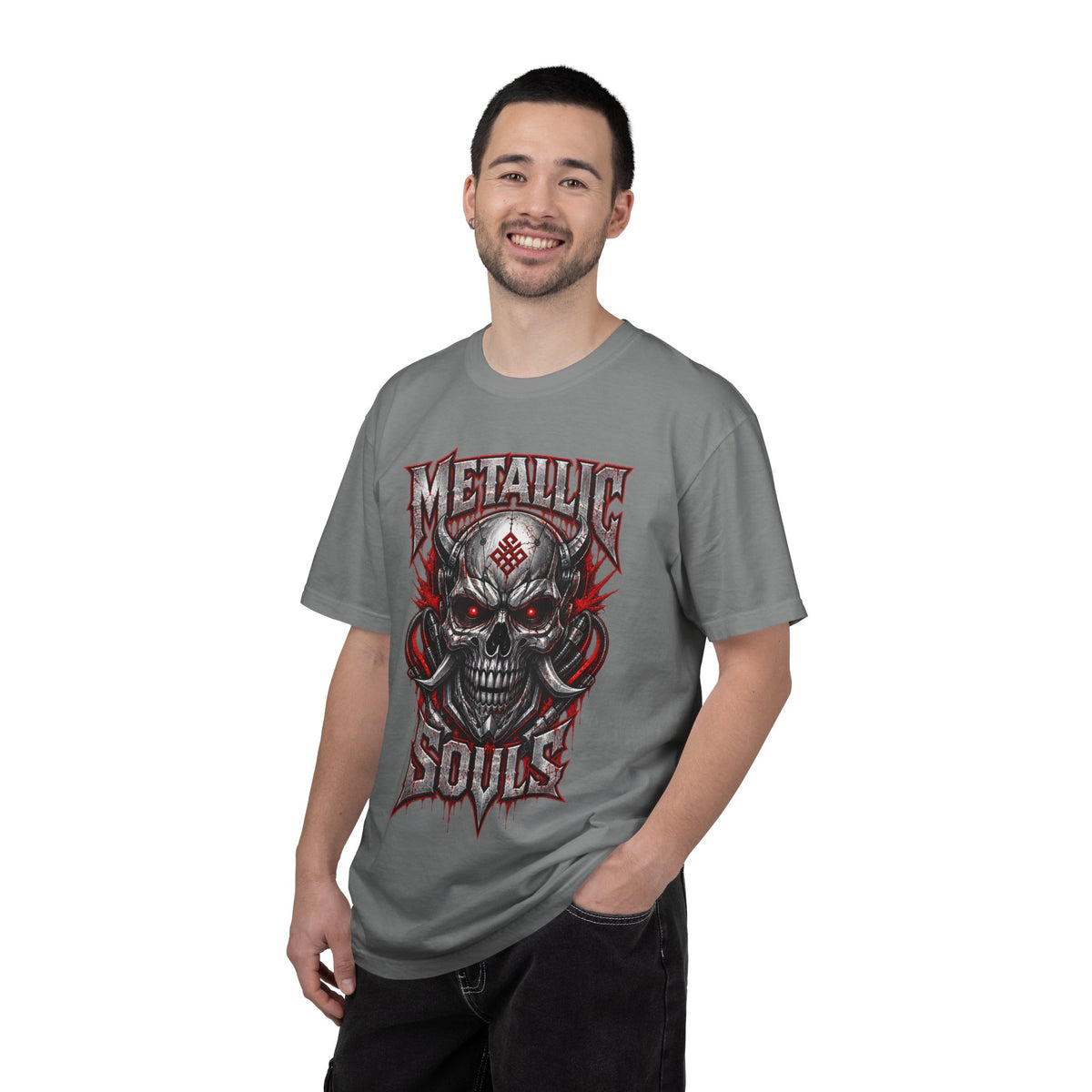 Metallic Souls Skull T-Shirt — Gothic Heavy Metal Band Tee