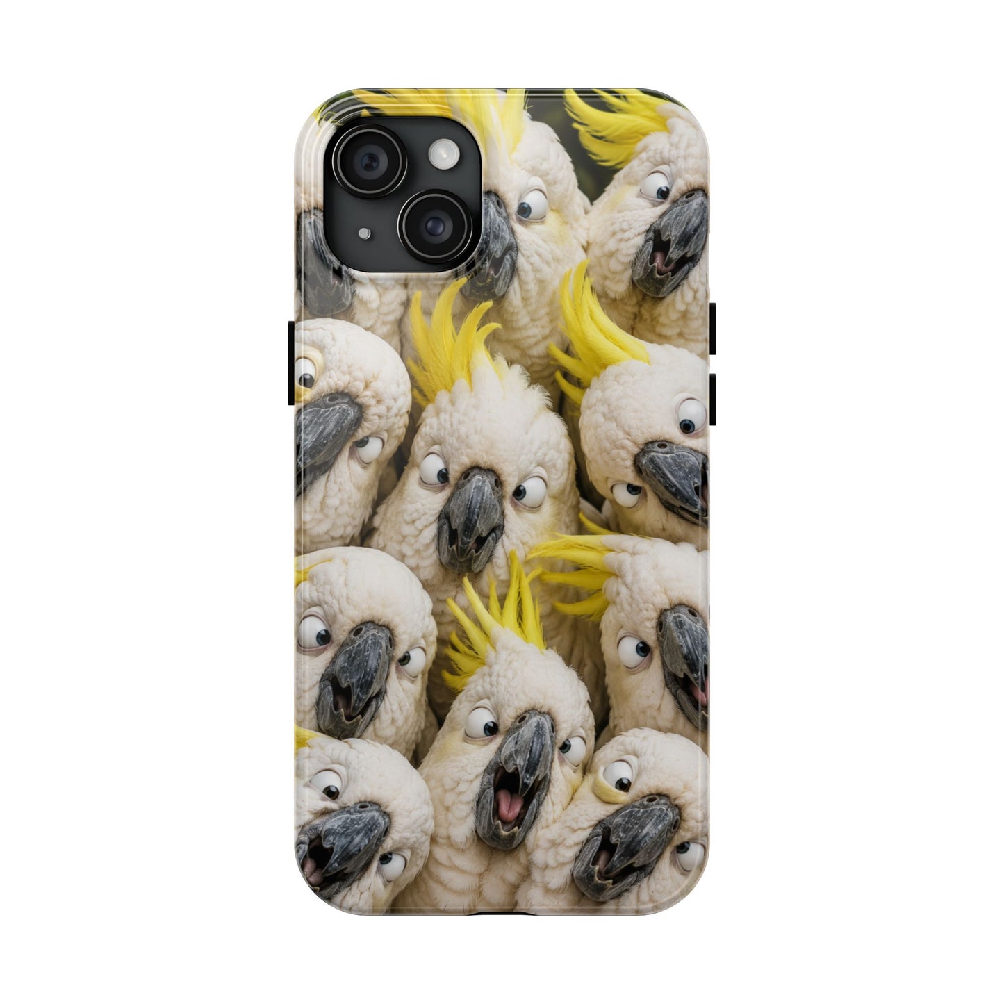 Cockatoo Collage Tough Phone Case — Funny Yellow Crested Bird Protective Phone Cover