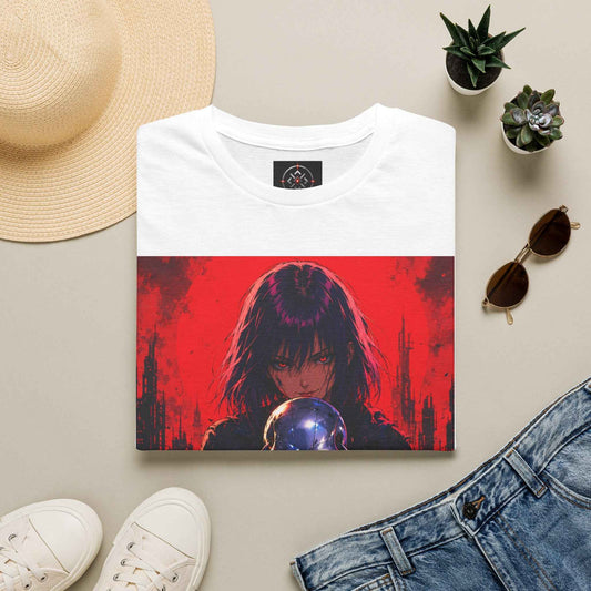 Metallic Souls Gothic Tee — Mystic Fortune Teller Anime Graphic T-Shirt