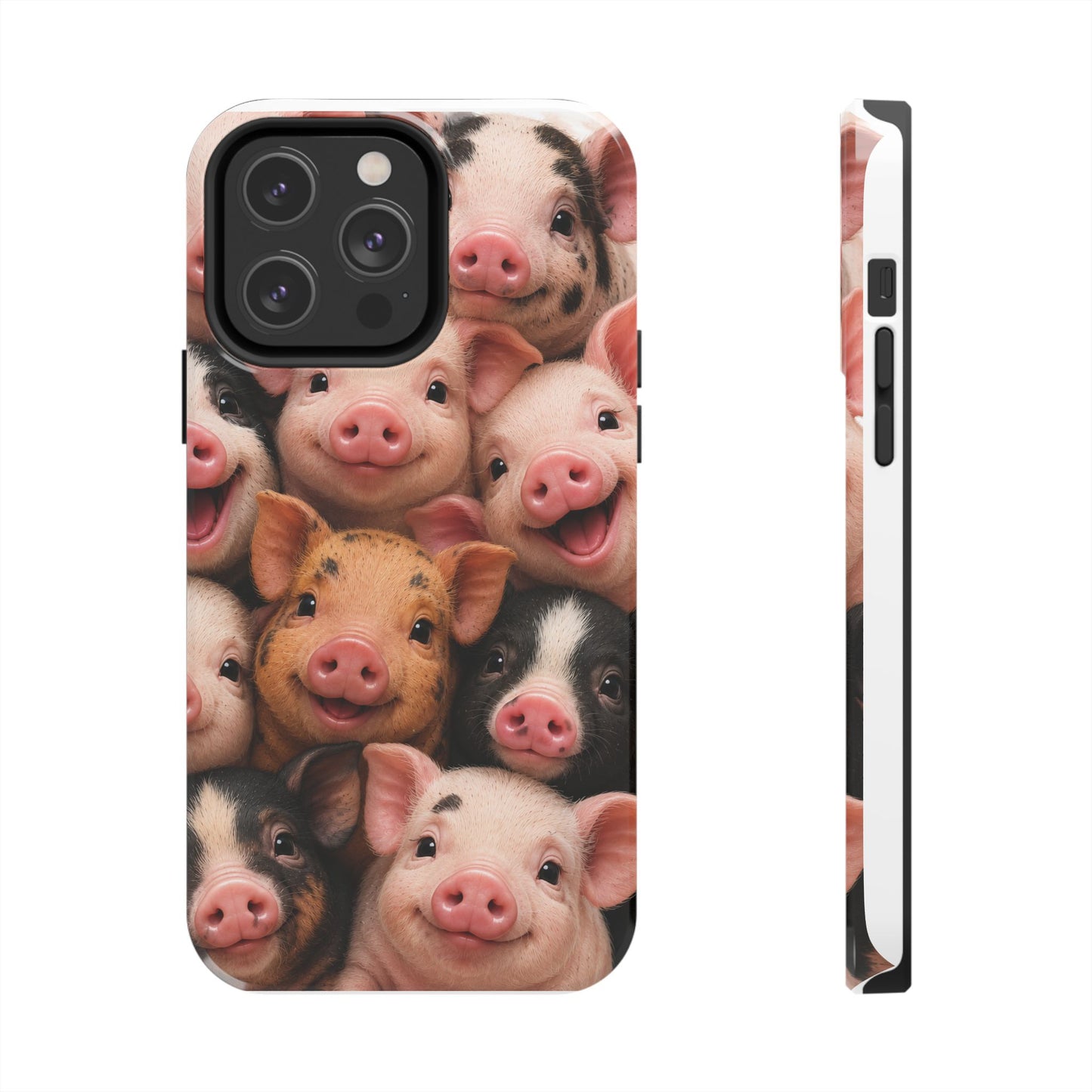 Pig Faces Tough Phone Case — Cute Farm Animal iPhone Protective Cover