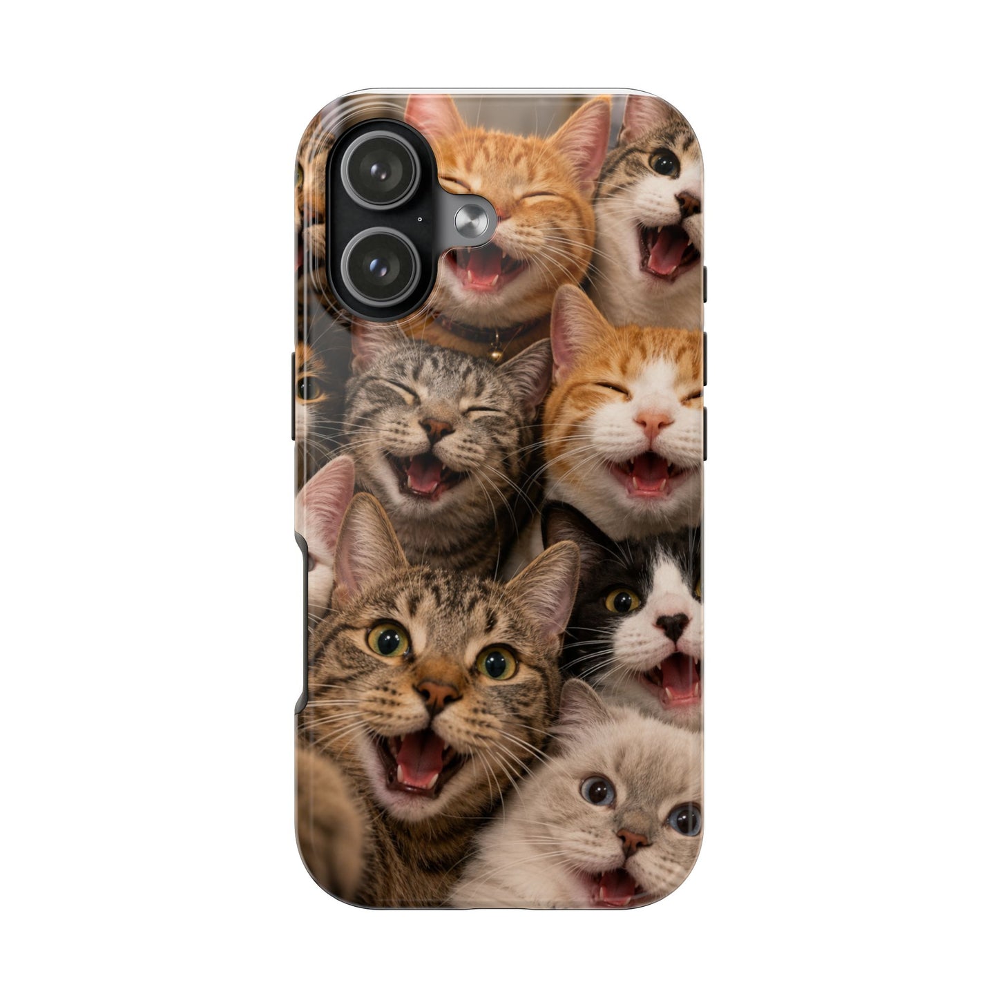 Tough Smiling Cats Collage Phone Case – Cute Cat Faces for iPhone