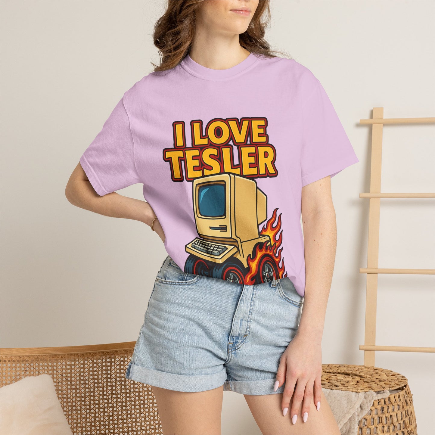 I Love Tesler Vintage Computer Tee — Retro Tech Graphic T-Shirt