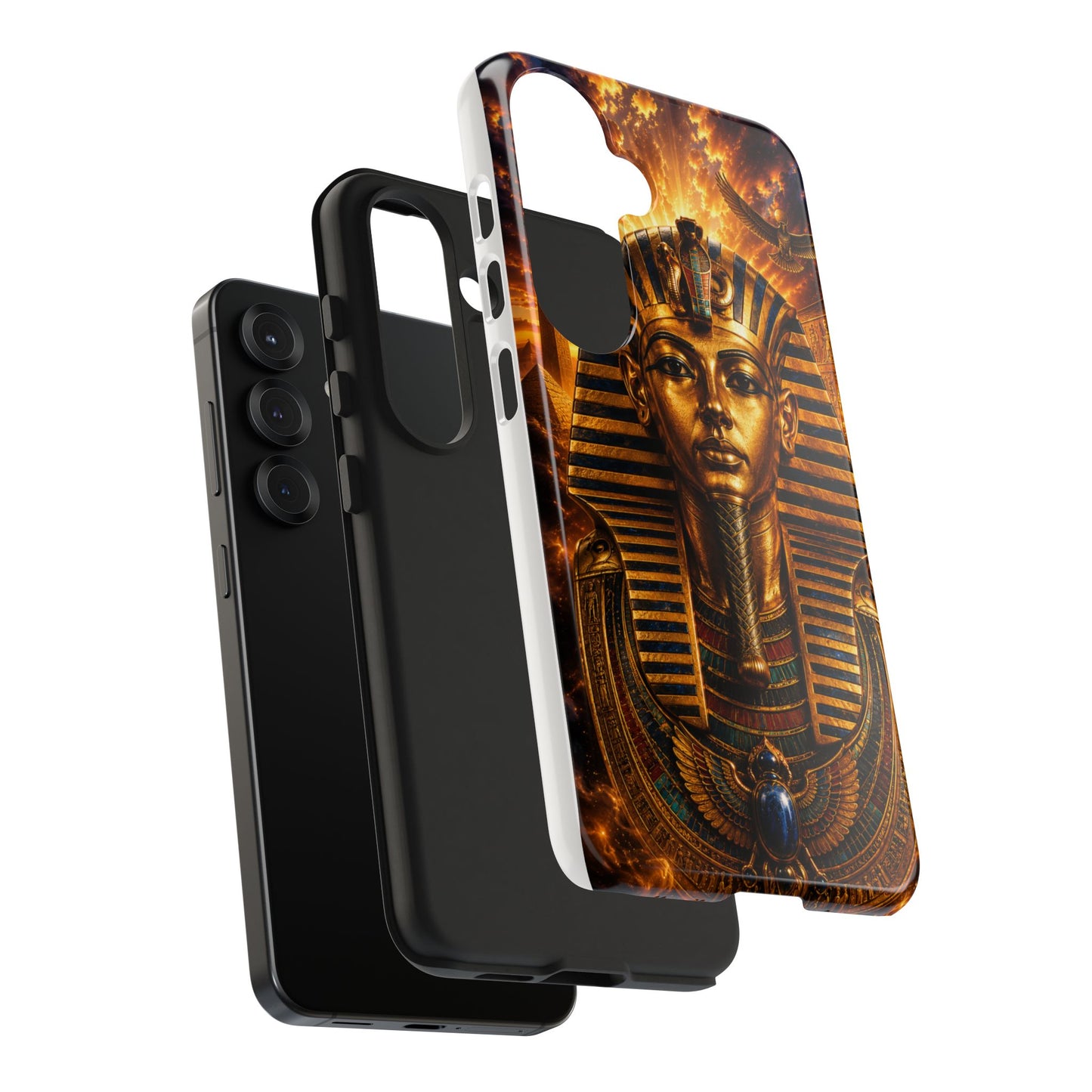 Egyptian Pharaoh Tough Phone Case — Protective Golden Tutankhamun Design