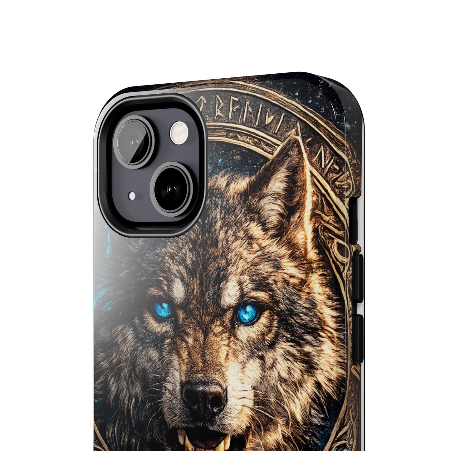 Wolf Pentagram Phone Case - Rugged Mystic Phone Cover with Glowing Blue Eyes