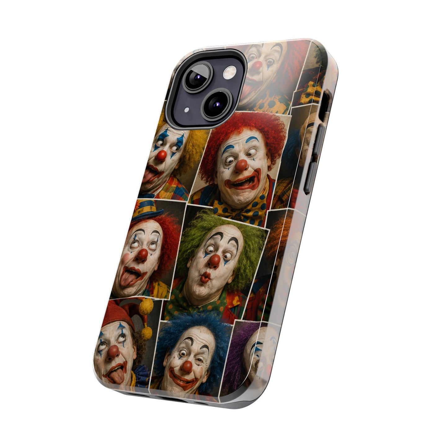 Clown Collage Tough Phone Case — Retro Carnival Horror Pattern