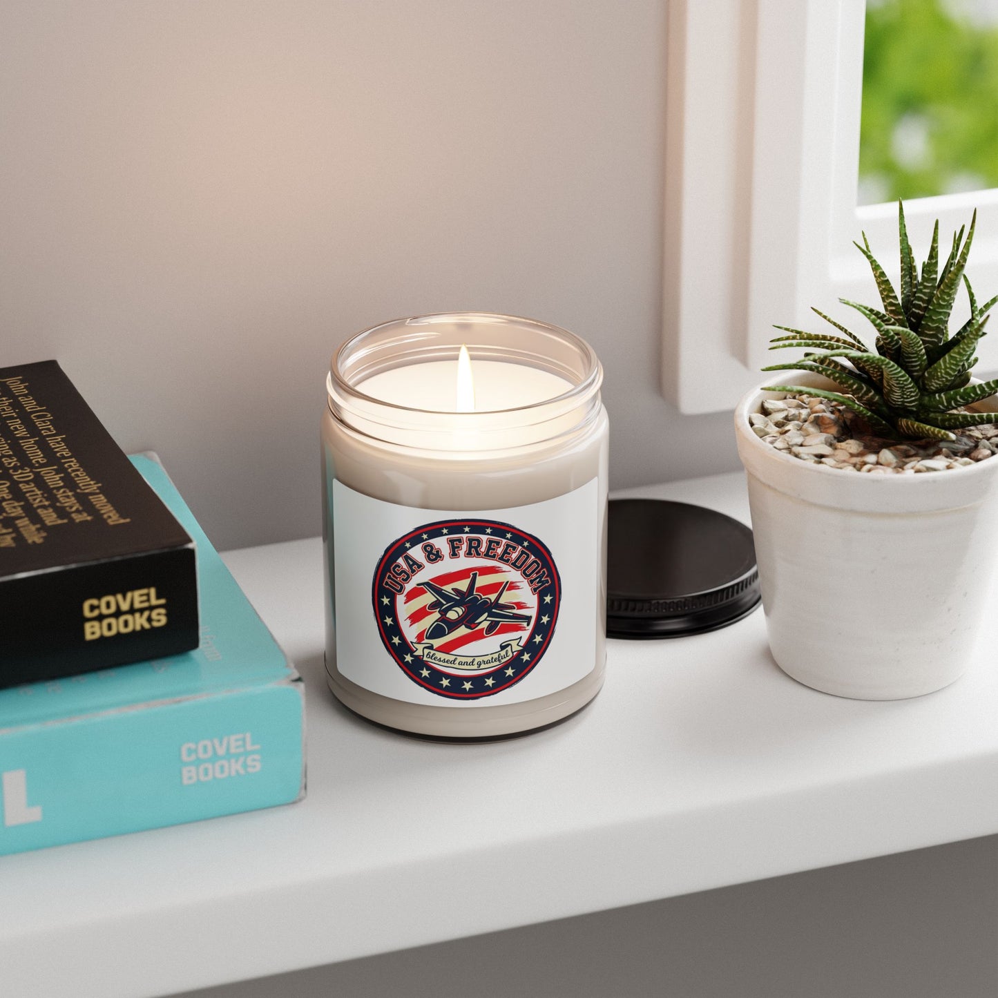 USA & Freedom Soy Candle | Faith-based patriotic, July 4th vintage Americana