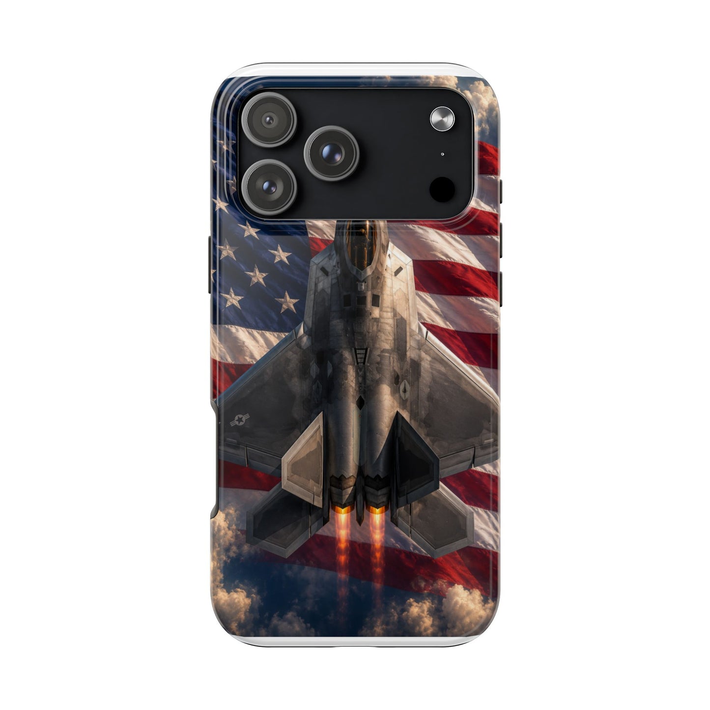 Patriotic Fighter Jet Tough Phone Case — American Flag Military iPhone Case