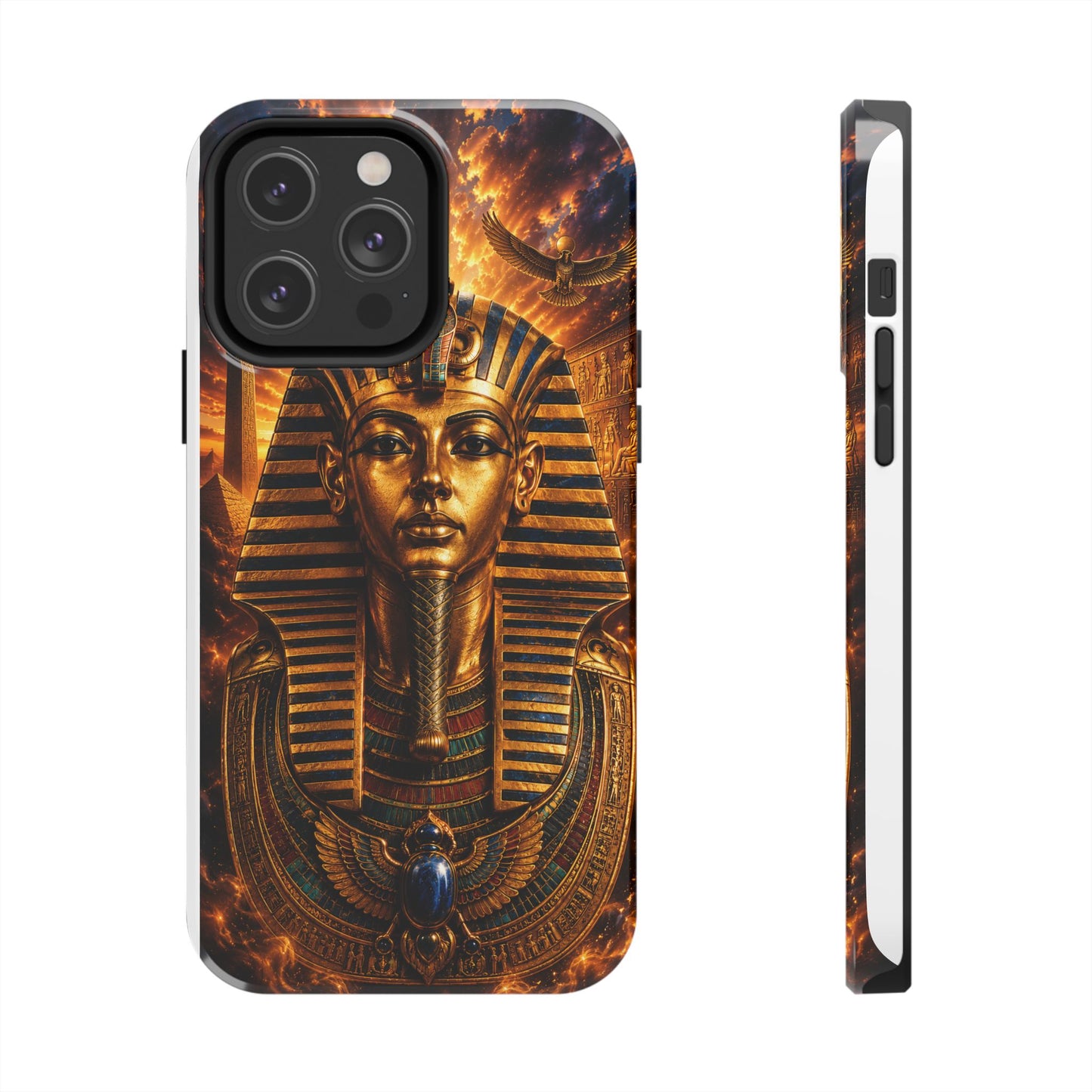 Egyptian Pharaoh Tough Phone Case — Protective Golden Tutankhamun Design