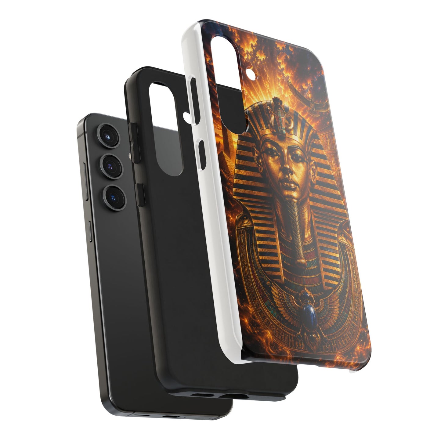 Egyptian Pharaoh Tough Phone Case — Protective Golden Tutankhamun Design