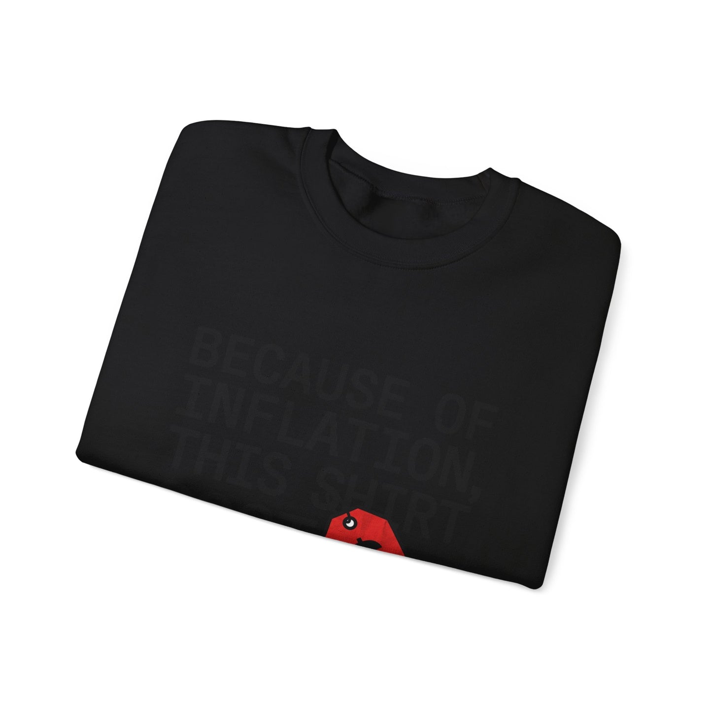 Ironic Money-Tag Text Sweatshirt | meme flex, streetwear satire