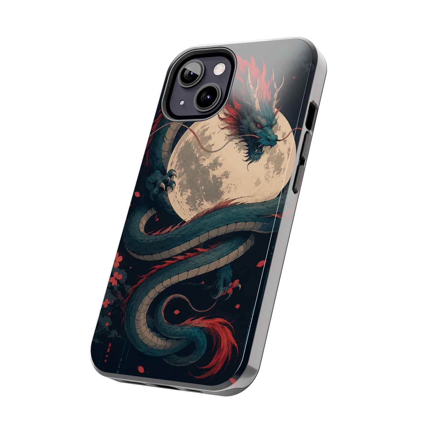 Dragon Moon Phone Case — Mythic Asian Serpent Design Tough Case