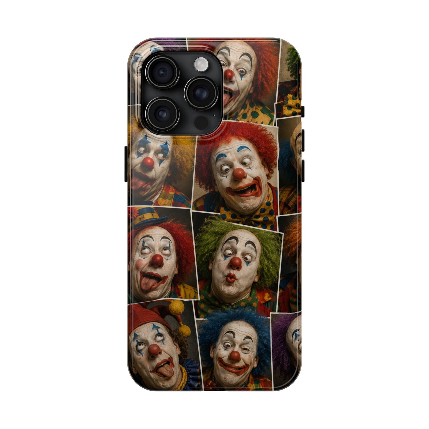 Clown Collage Tough Phone Case — Retro Carnival Horror Pattern