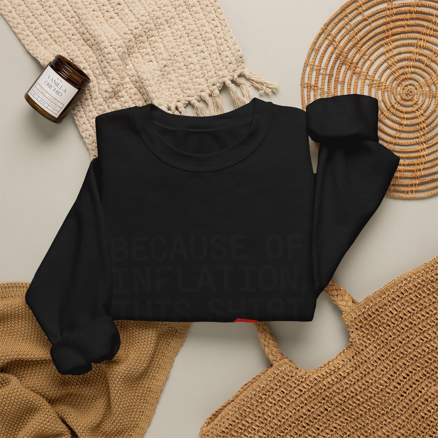 Ironic Money-Tag Text Sweatshirt | meme flex, streetwear satire