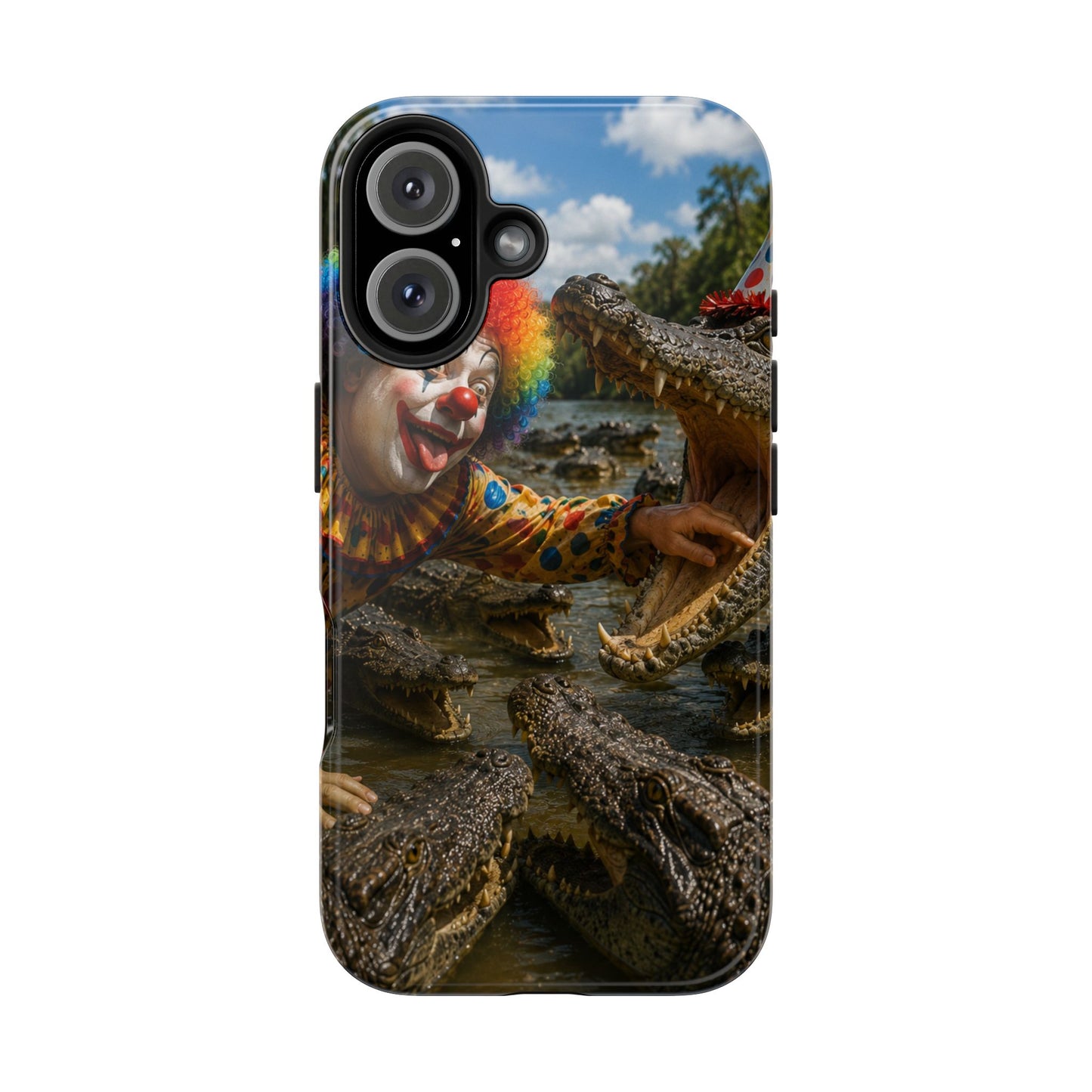 Creepy Clown Alligator Tough Phone Case — Horror Phone Cover for Scary Fans
