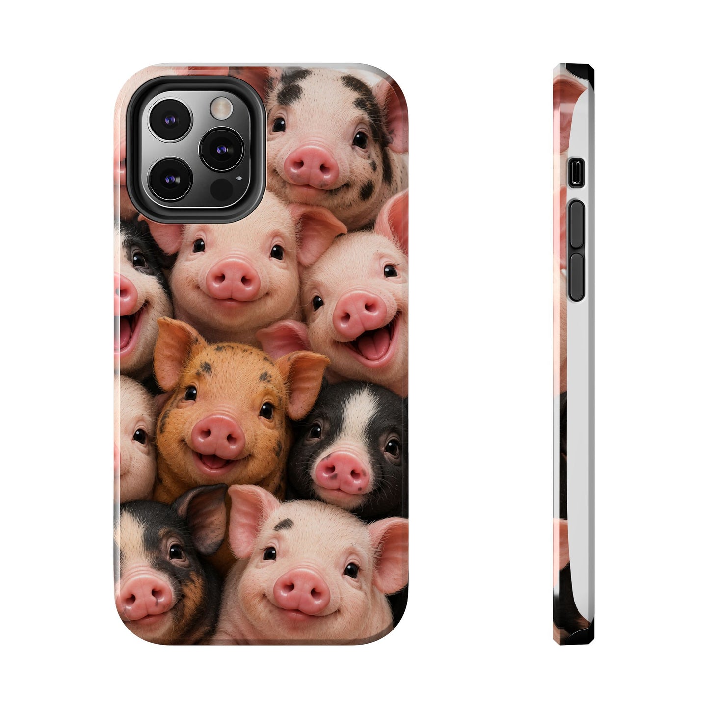 Pig Faces Tough Phone Case — Cute Farm Animal iPhone Protective Cover