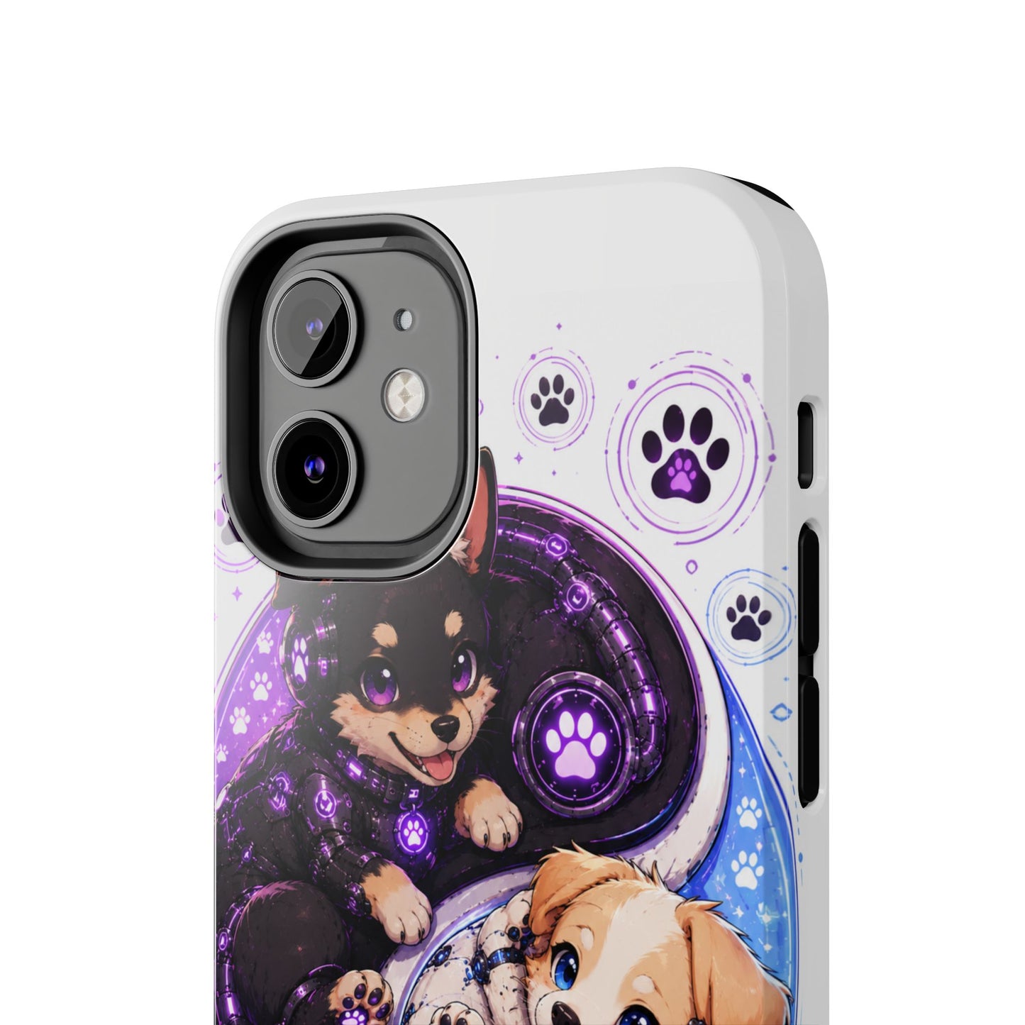 Yin Yang Puppy Tough Phone Case — Cute Paw Print Dog Protector