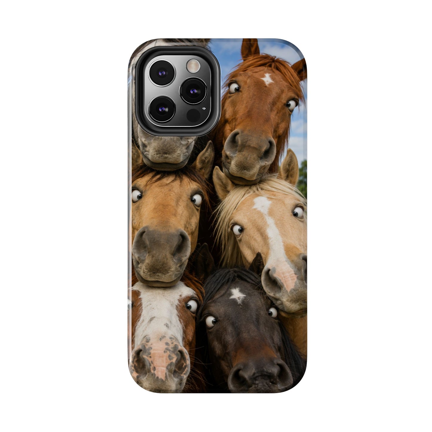 Horse Herd Phone Case — Funny Goofy Horses Tough Protective Cover