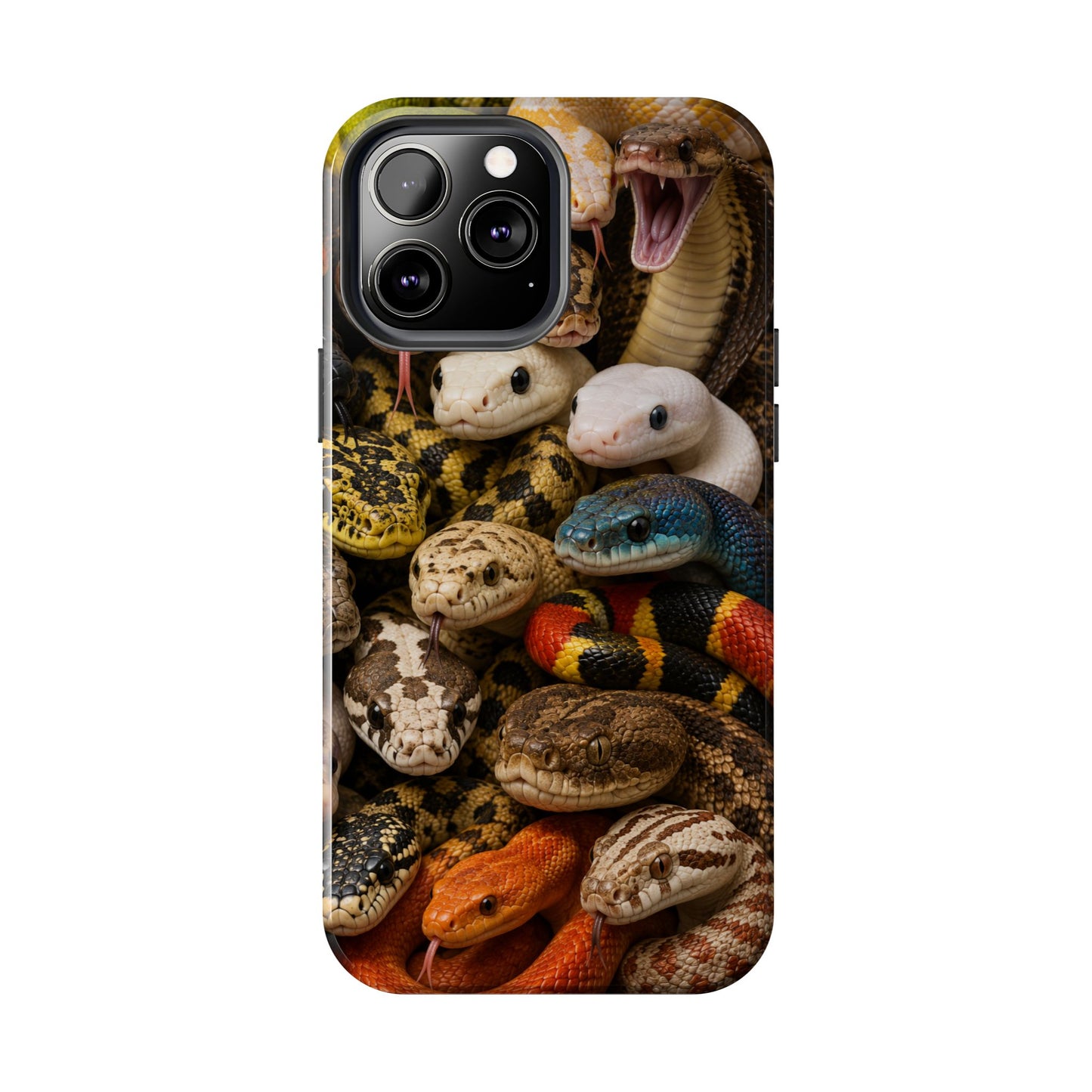 Snake Pattern Tough Phone Case — Colorful Snakes Protective Phone Cover