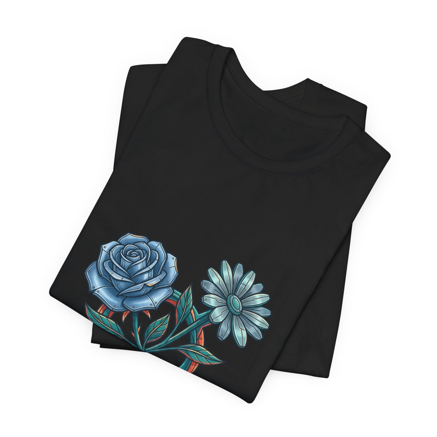 Birth Month Flower Tee | Botanical Watercolor Line Art, Personalized Name