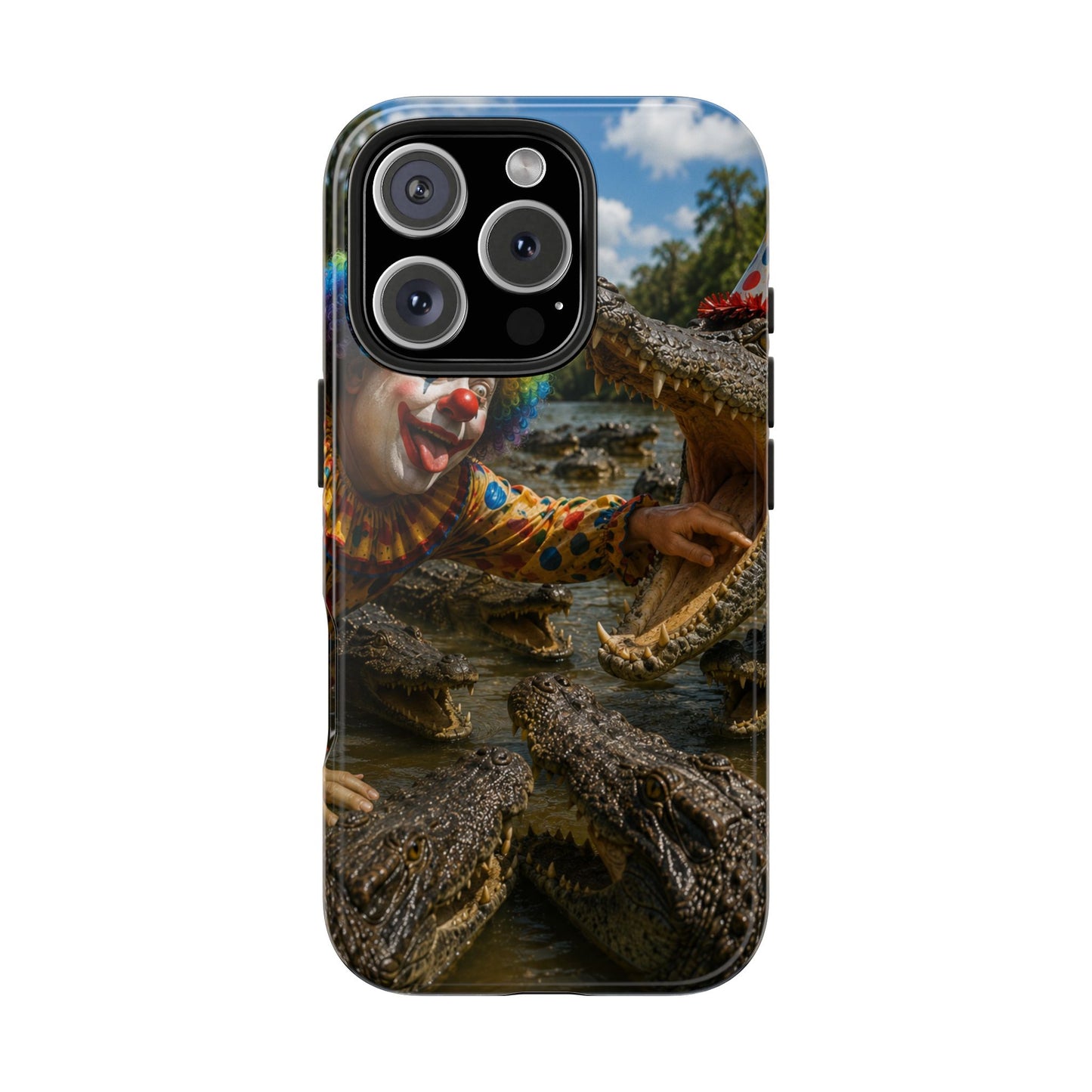 Creepy Clown Alligator Tough Phone Case — Horror Phone Cover for Scary Fans