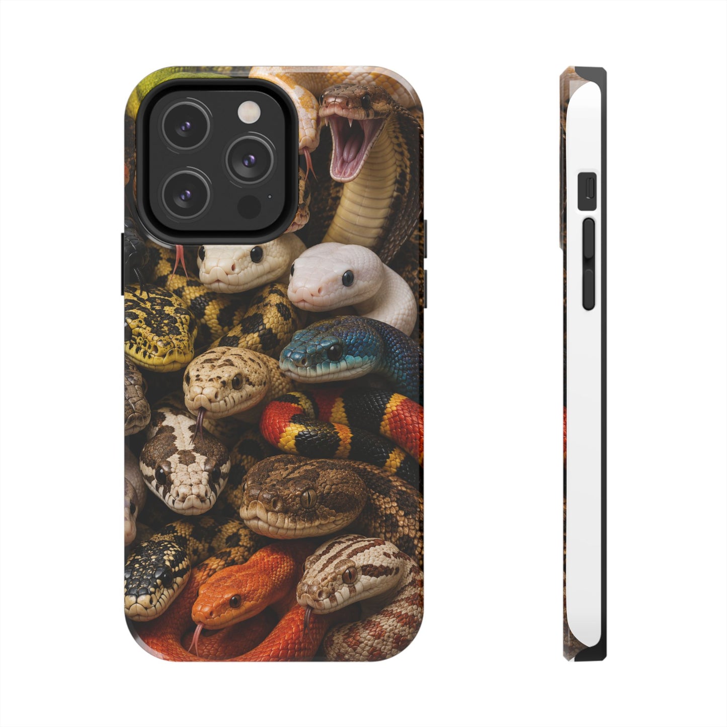 Snake Pattern Tough Phone Case — Colorful Snakes Protective Phone Cover