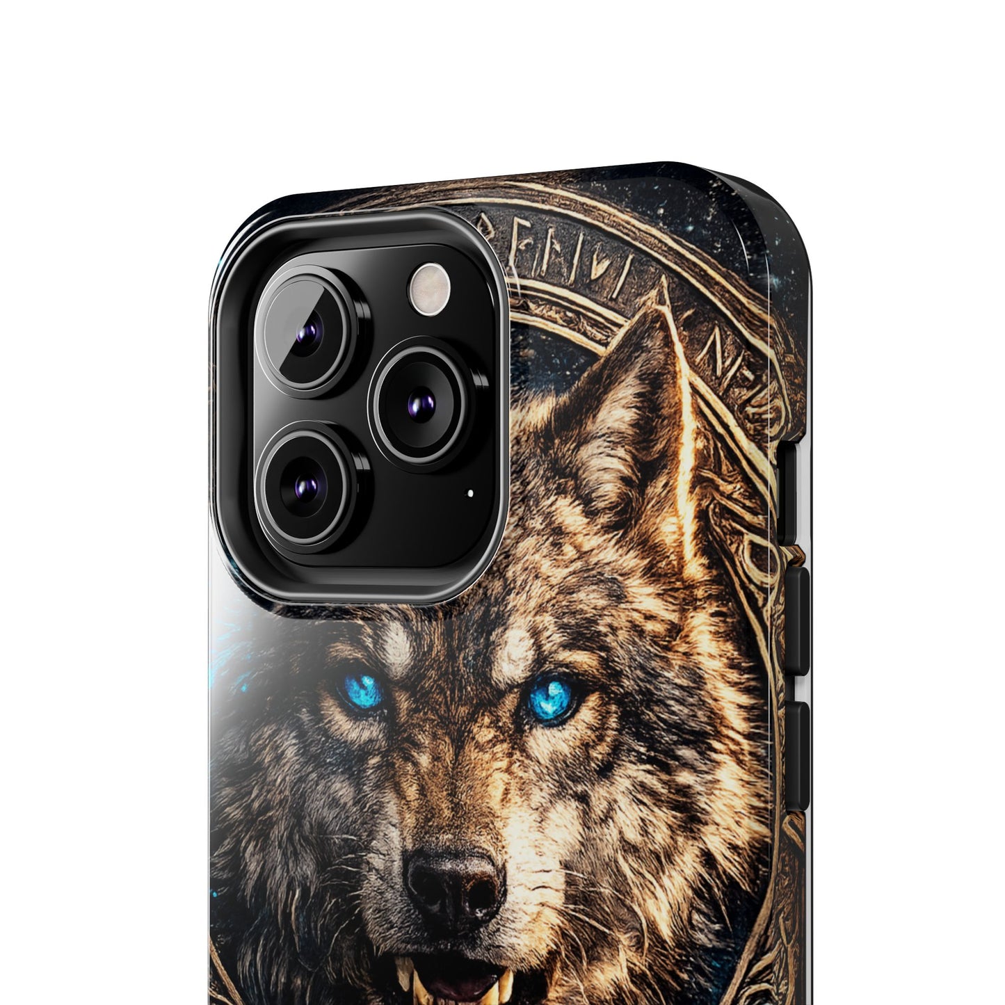 Wolf Pentagram Phone Case - Rugged Mystic Phone Cover with Glowing Blue Eyes
