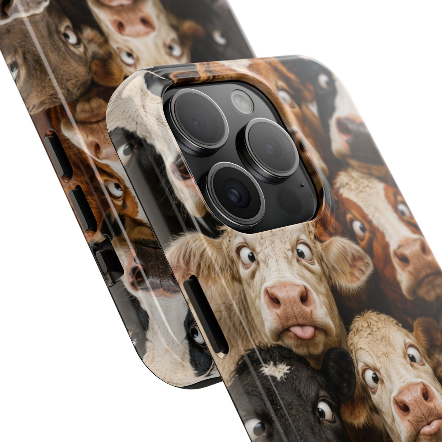 Cow Collage Tough Phone Case — Funny Farm Animal Protective Phone Cover