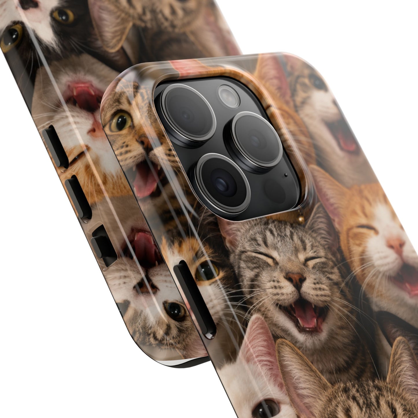 Tough Smiling Cats Collage Phone Case – Cute Cat Faces for iPhone