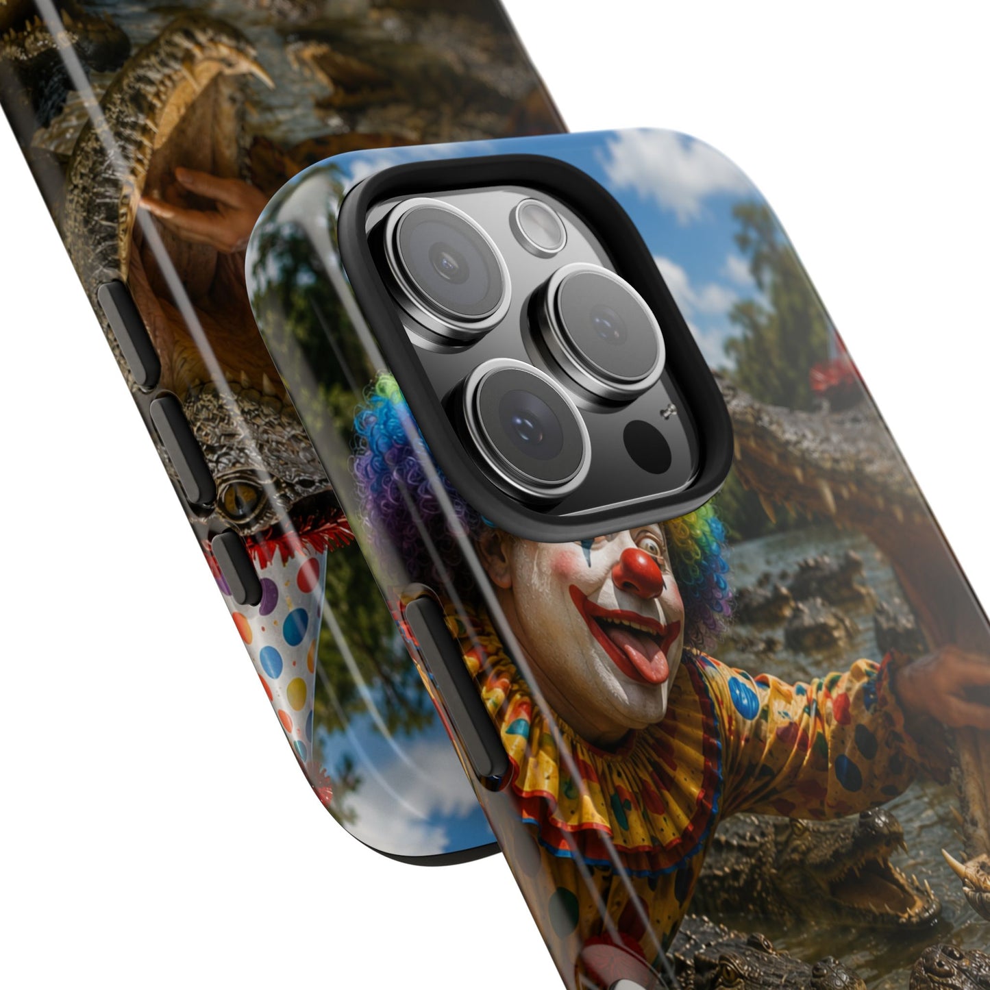 Creepy Clown Alligator Tough Phone Case — Horror Phone Cover for Scary Fans