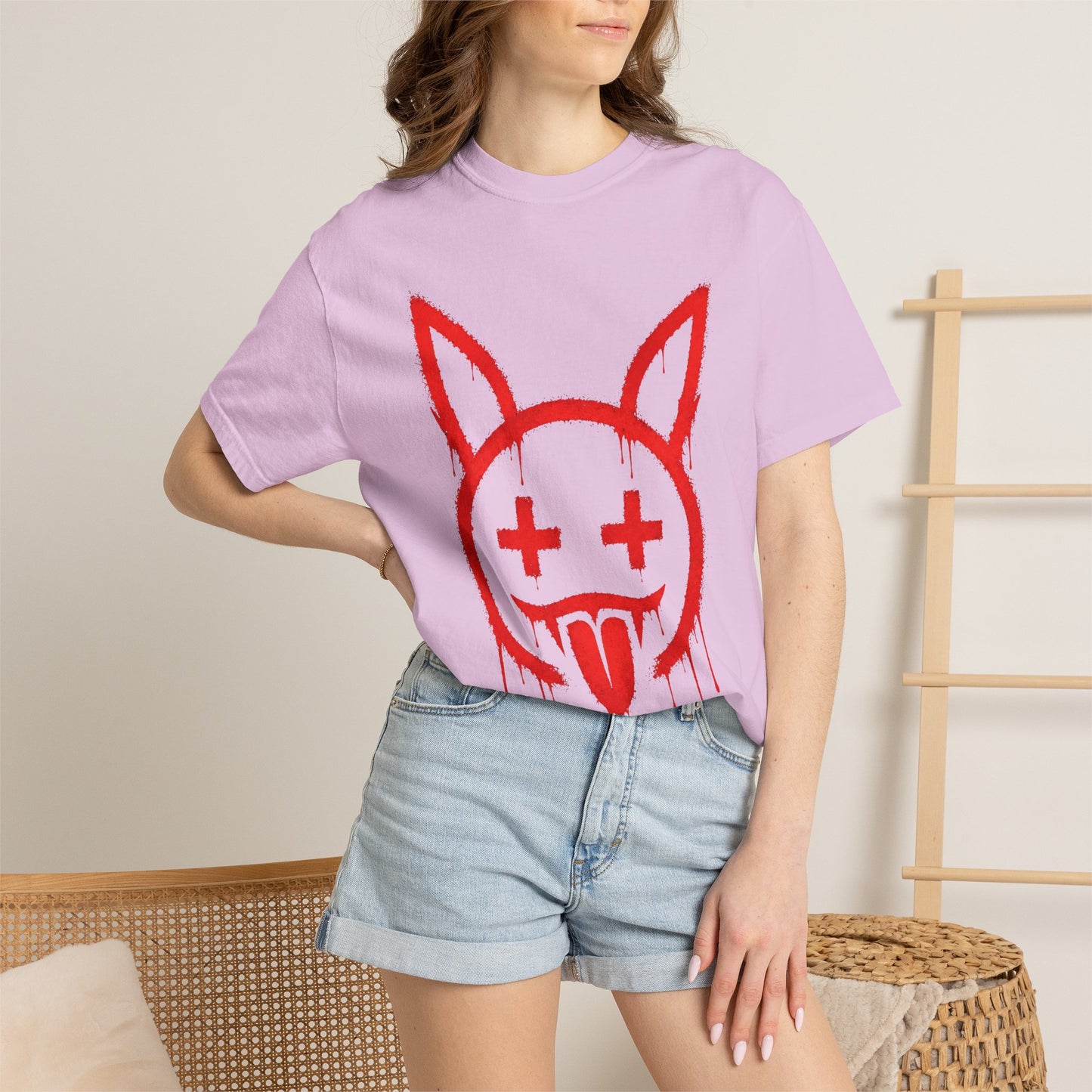 Metallic Souls Graffiti Bunny Heavyweight Streetwear T-Shirt