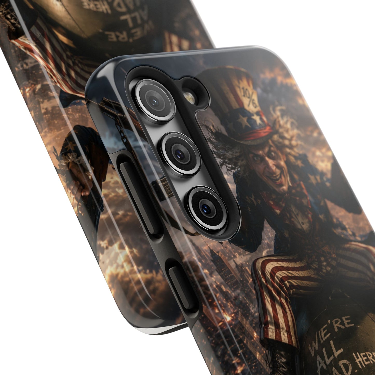 Tough Phone Case — Dark Uncle Sam 'We're All Mad Here' Nuclear Bomb Design