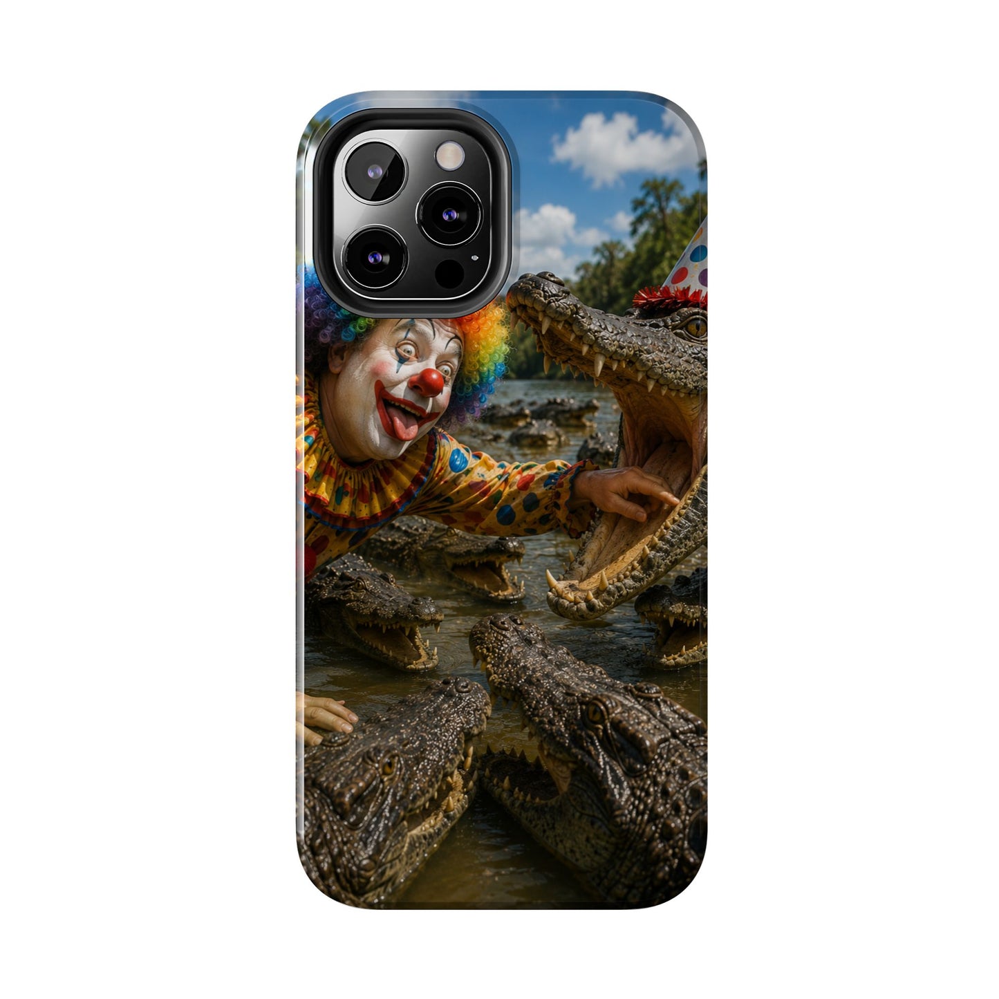 Creepy Clown Alligator Tough Phone Case — Horror Phone Cover for Scary Fans