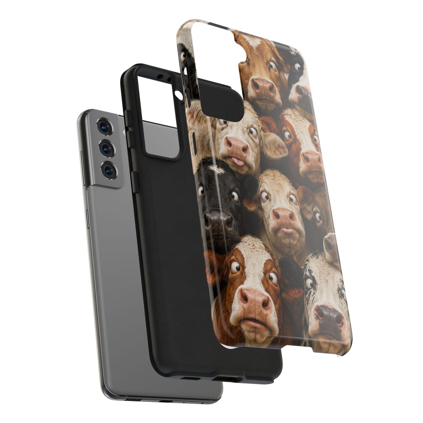 Cow Collage Tough Phone Case — Funny Farm Animal Protective Phone Cover