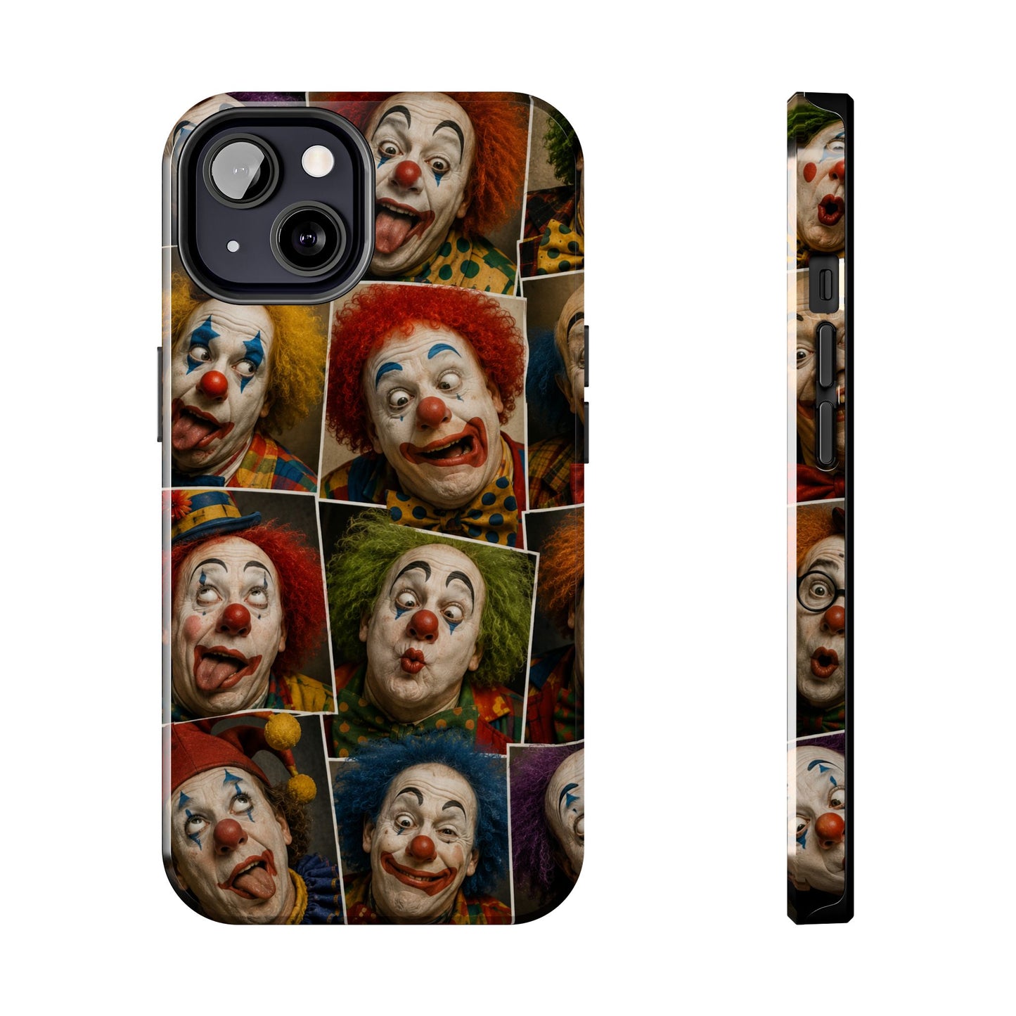 Clown Collage Tough Phone Case — Retro Carnival Horror Pattern