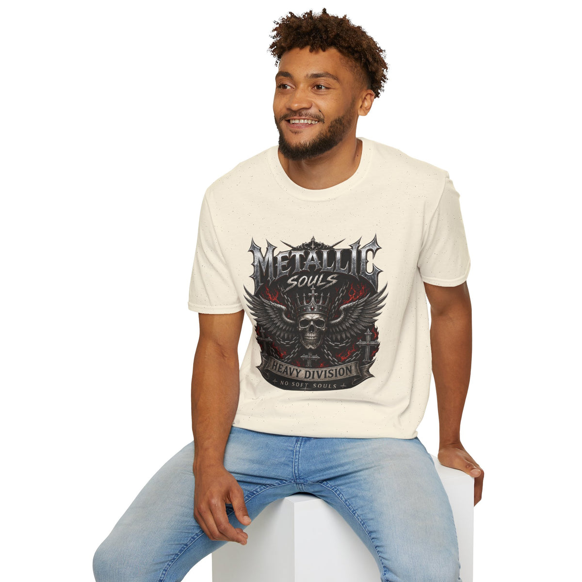 Metallic Souls Graphic T-Shirt — Gothic Skull & Wings Heavy Metal Tee