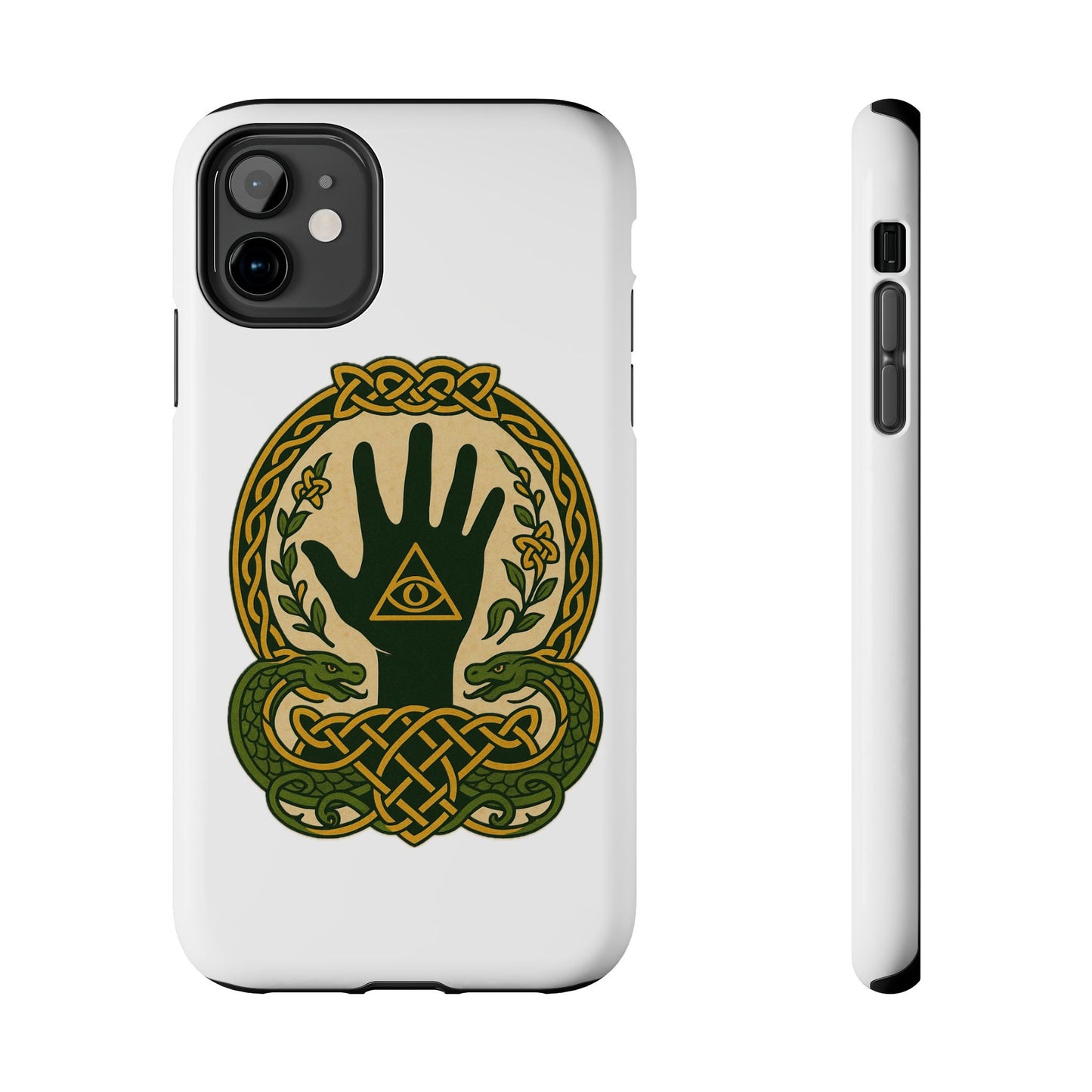 Celtic Eye of Providence Tough Phone Case — Protective Mythic Hand Design