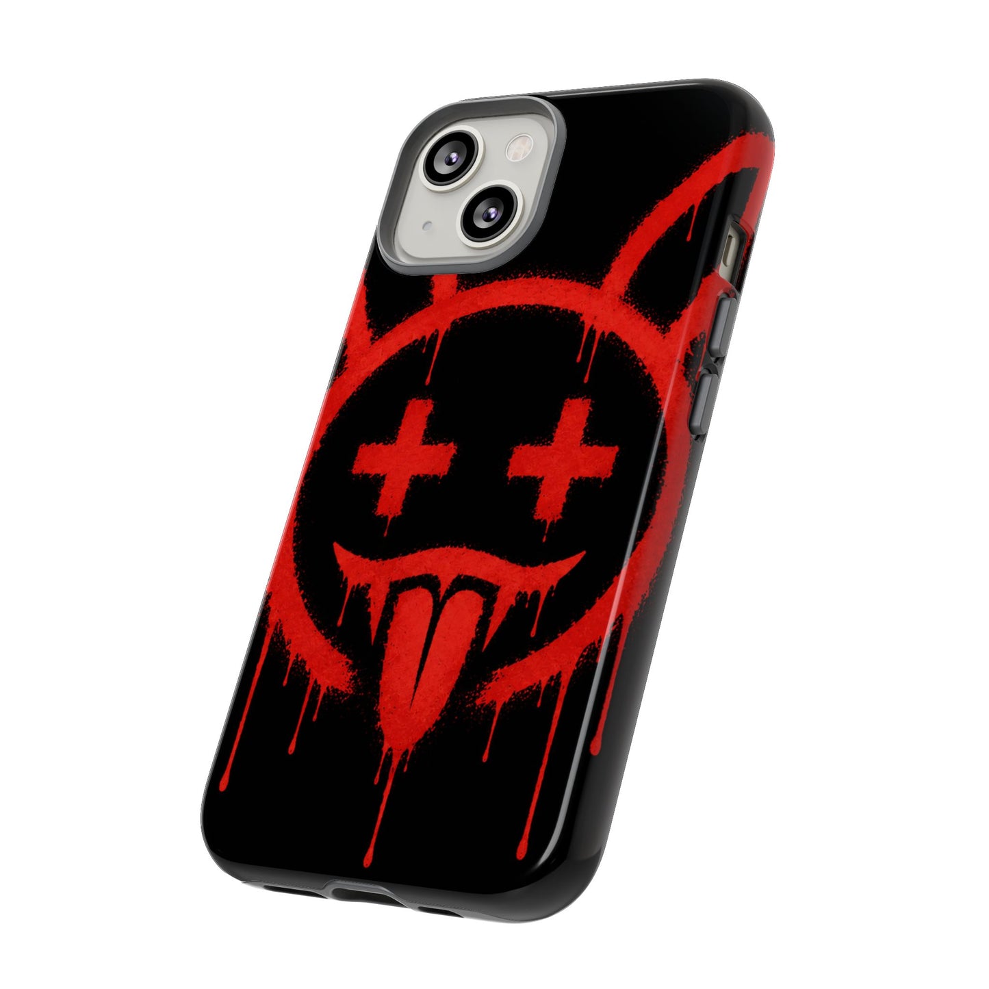 Phone Case - Metallic Souls Red Drip Smiley Graffiti Design
