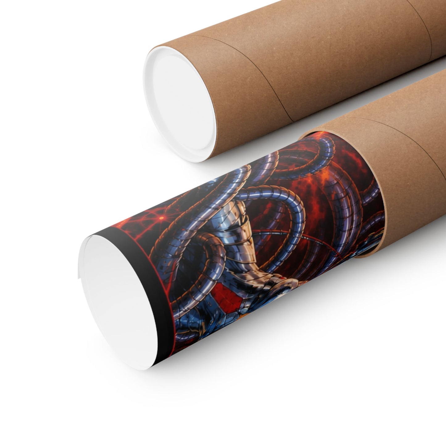 Metallic Souls Anime Poster — Matte Vertical Sci‑Fi Horror Art Print