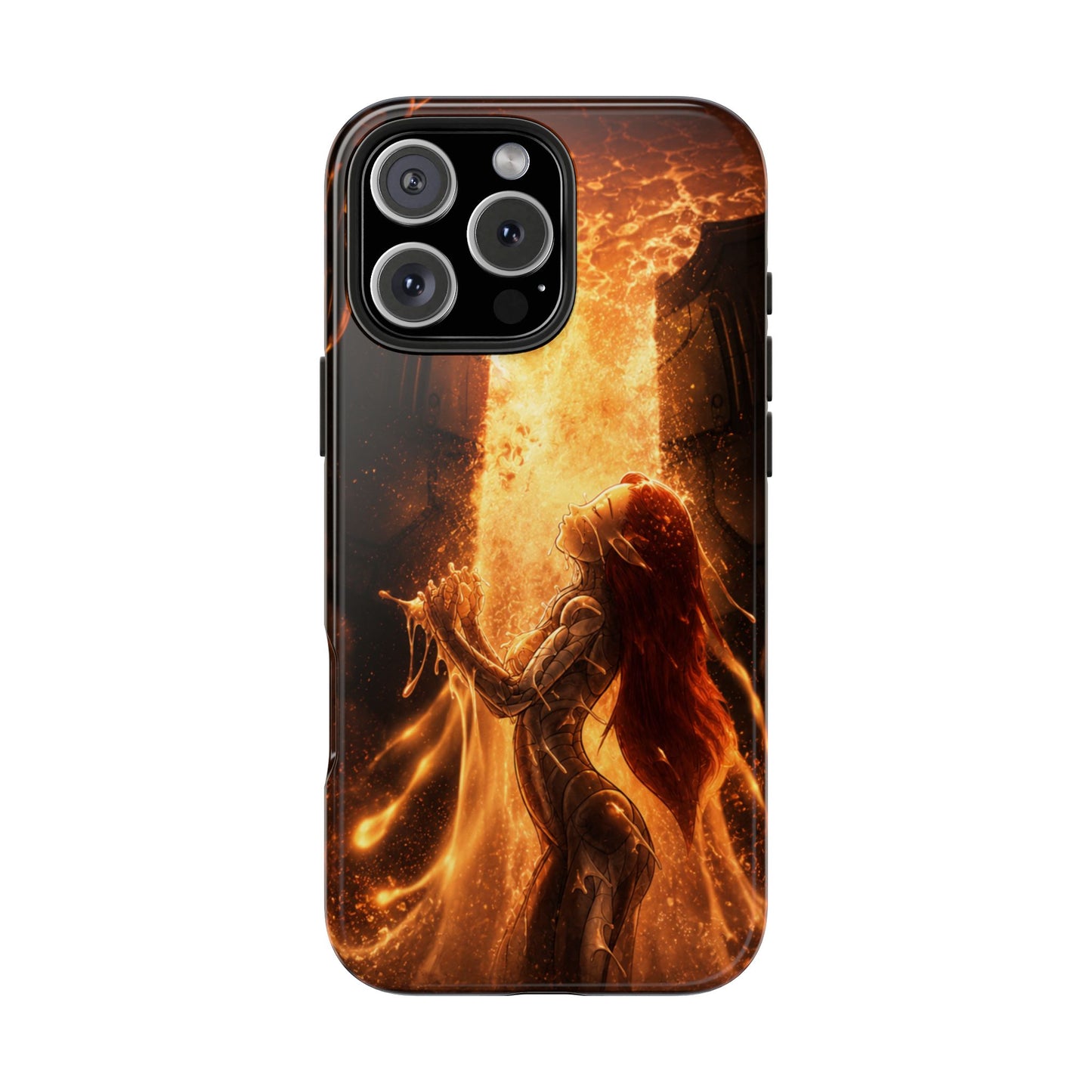 Fiery Phoenix Phone Case — Tough Protective iPhone Cover with Flame Warrior Art
