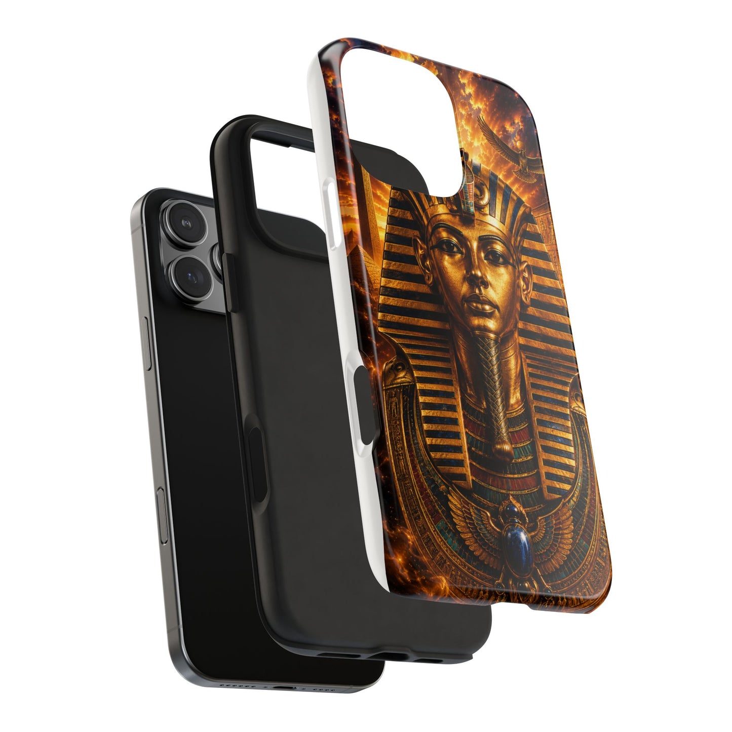Egyptian Pharaoh Tough Phone Case — Protective Golden Tutankhamun Design