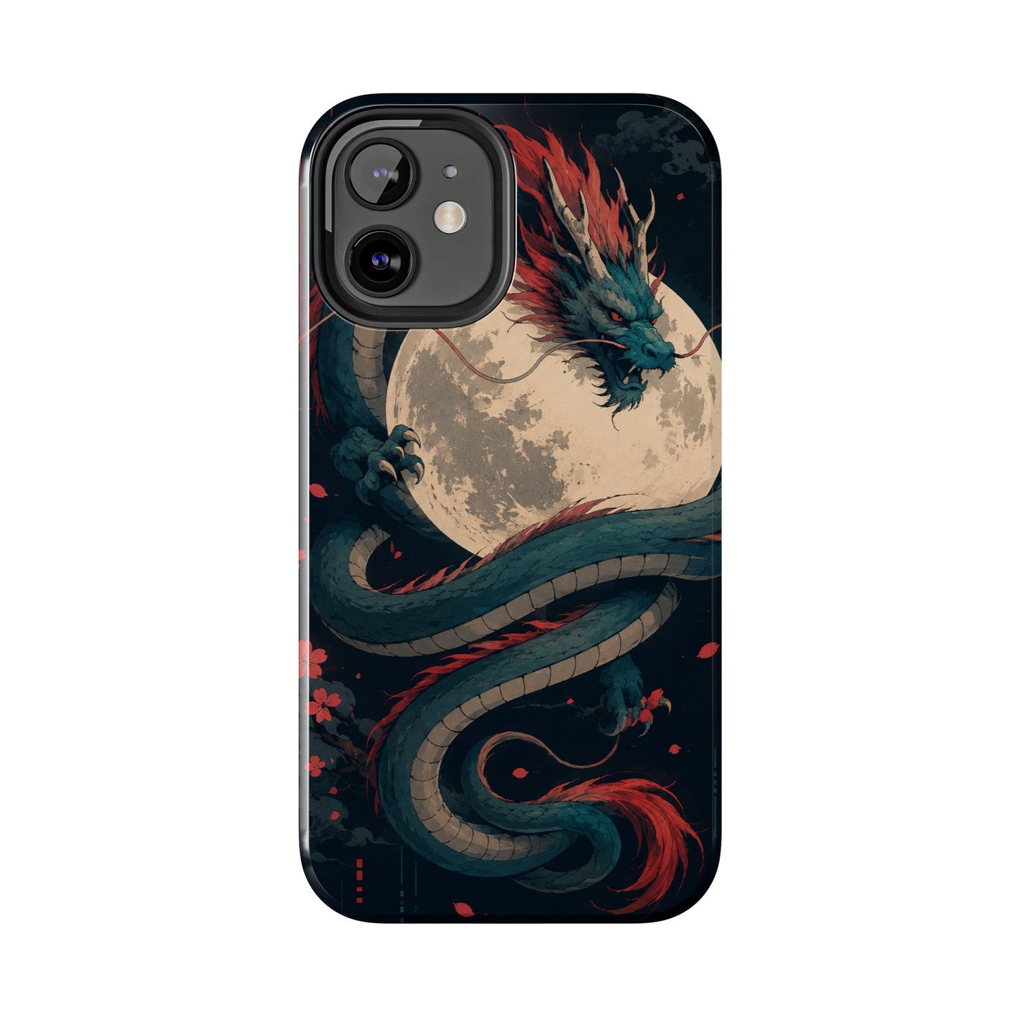 Dragon Moon Phone Case — Mythic Asian Serpent Design Tough Case