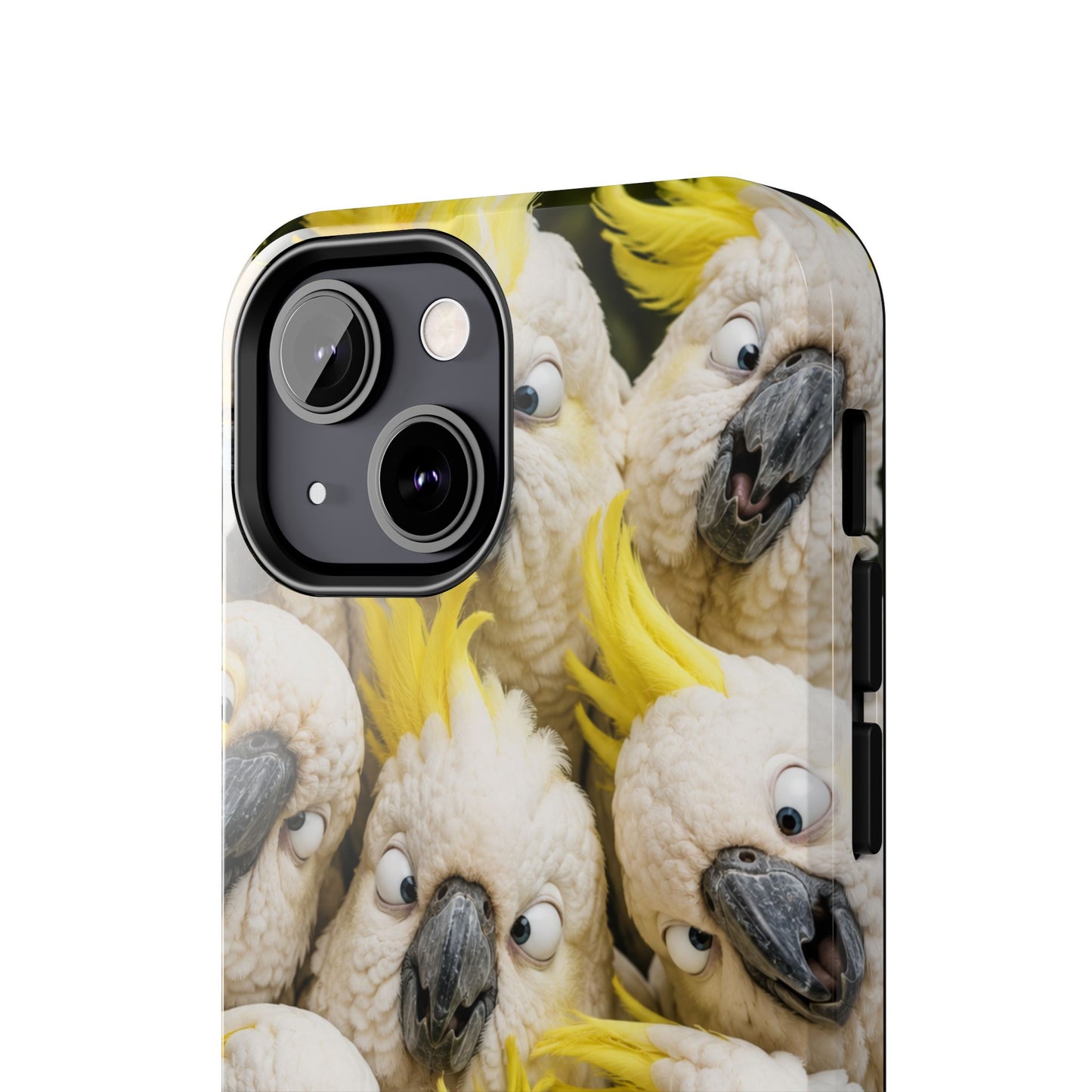 Cockatoo Collage Tough Phone Case — Funny Yellow Crested Bird Protective Phone Cover