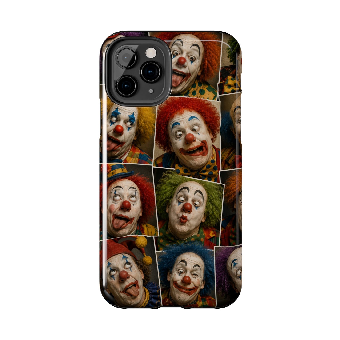 Clown Collage Tough Phone Case — Retro Carnival Horror Pattern