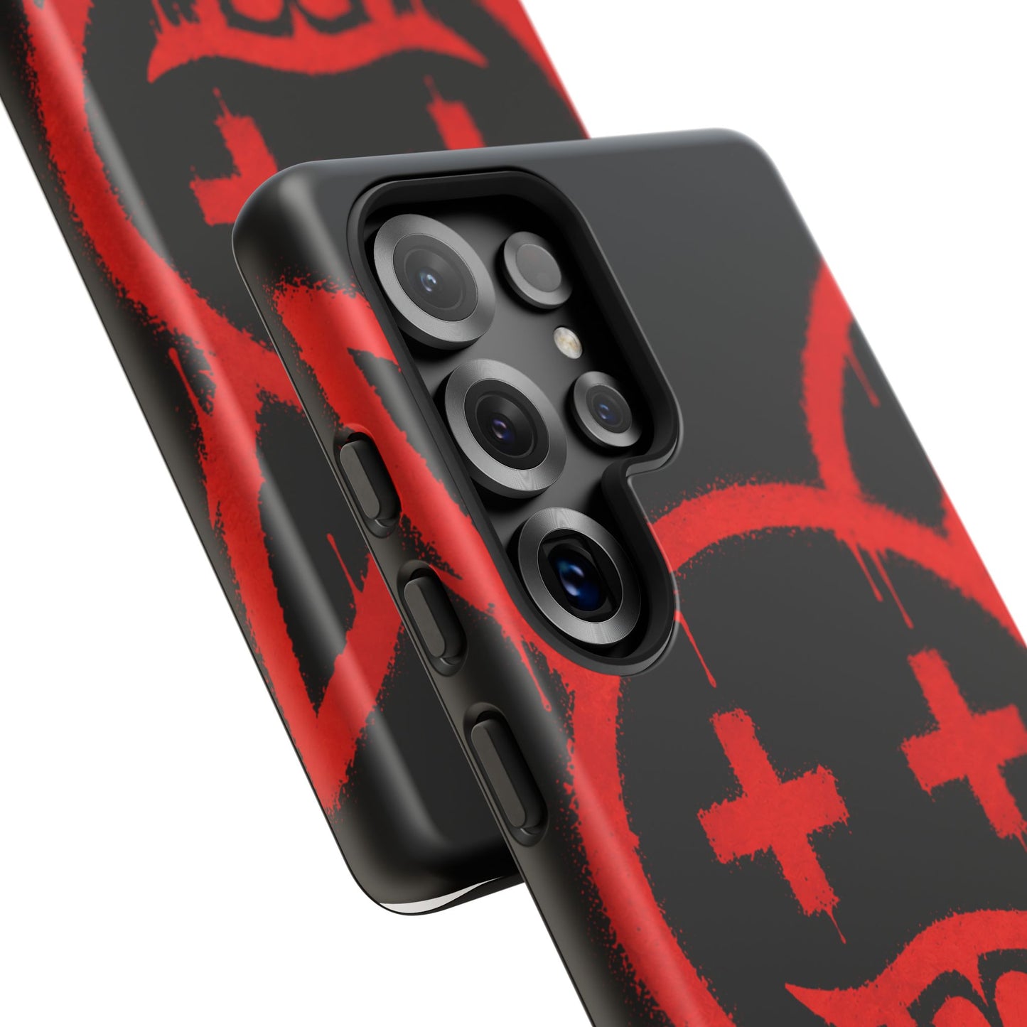 Phone Case - Metallic Souls Red Drip Smiley Graffiti Design