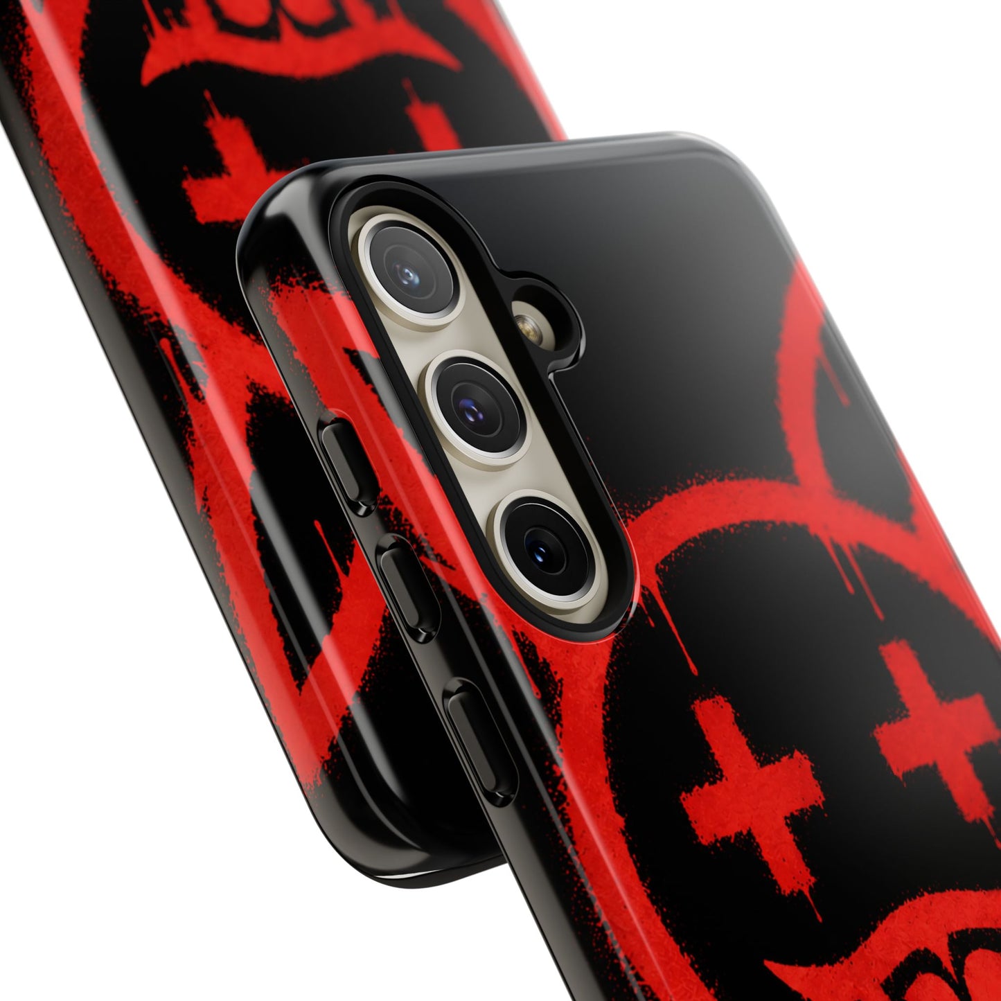 Phone Case - Metallic Souls Red Drip Smiley Graffiti Design