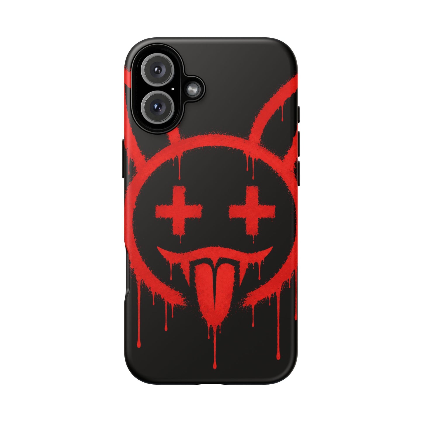 Phone Case - Metallic Souls Red Drip Smiley Graffiti Design